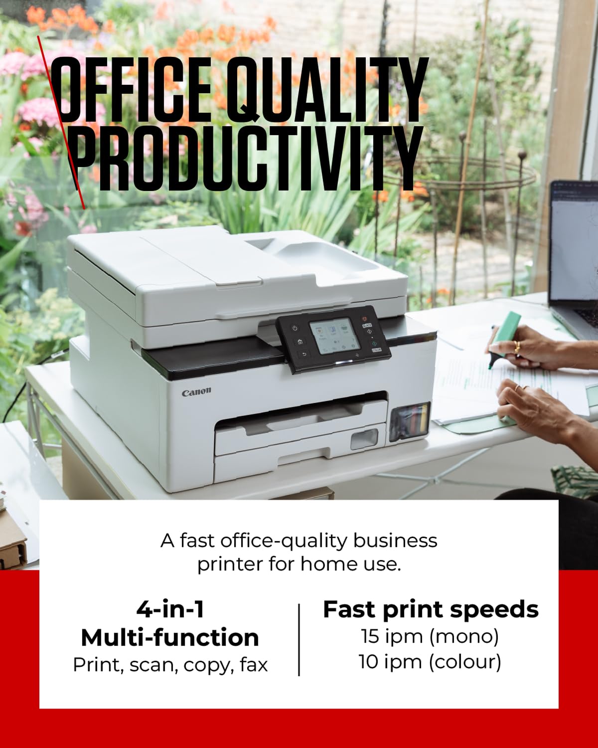 Canon MAXIFY GX2050 Wireless All-in-One Inkjet Printer with MegaTank - Color Printer, Scanner, Copier & Fax for Home & Office | WiFi, Ethernet, USB Connectivity | A4 Printing | Ideal for Home Office, Small Business & Remote Work