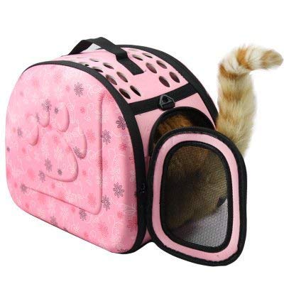 PSK PET MART Foldable Pet Carrier Backpack - Breathable EVA Soft-Sided Travel Bag for Small Dogs & Cats | Lightweight Airline Approved Shoulder Bag (Pink) | Perfect for Outdoor Adventures, Vet Visits & Daily Commutes