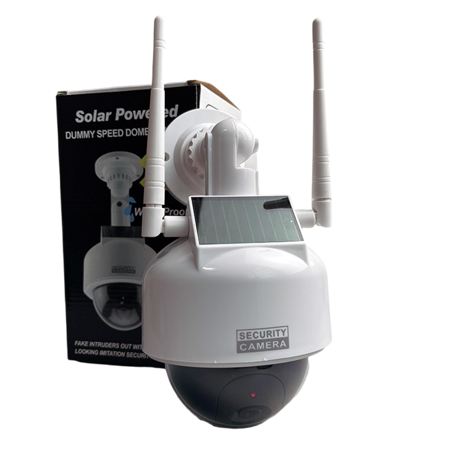 Fake Security Camera with LED Light - Indoor/Outdoor Surveillance CCTV Dome Camera for Home & Business Deterrent - Perfect for Deterring Burglars & Enhancing Safety