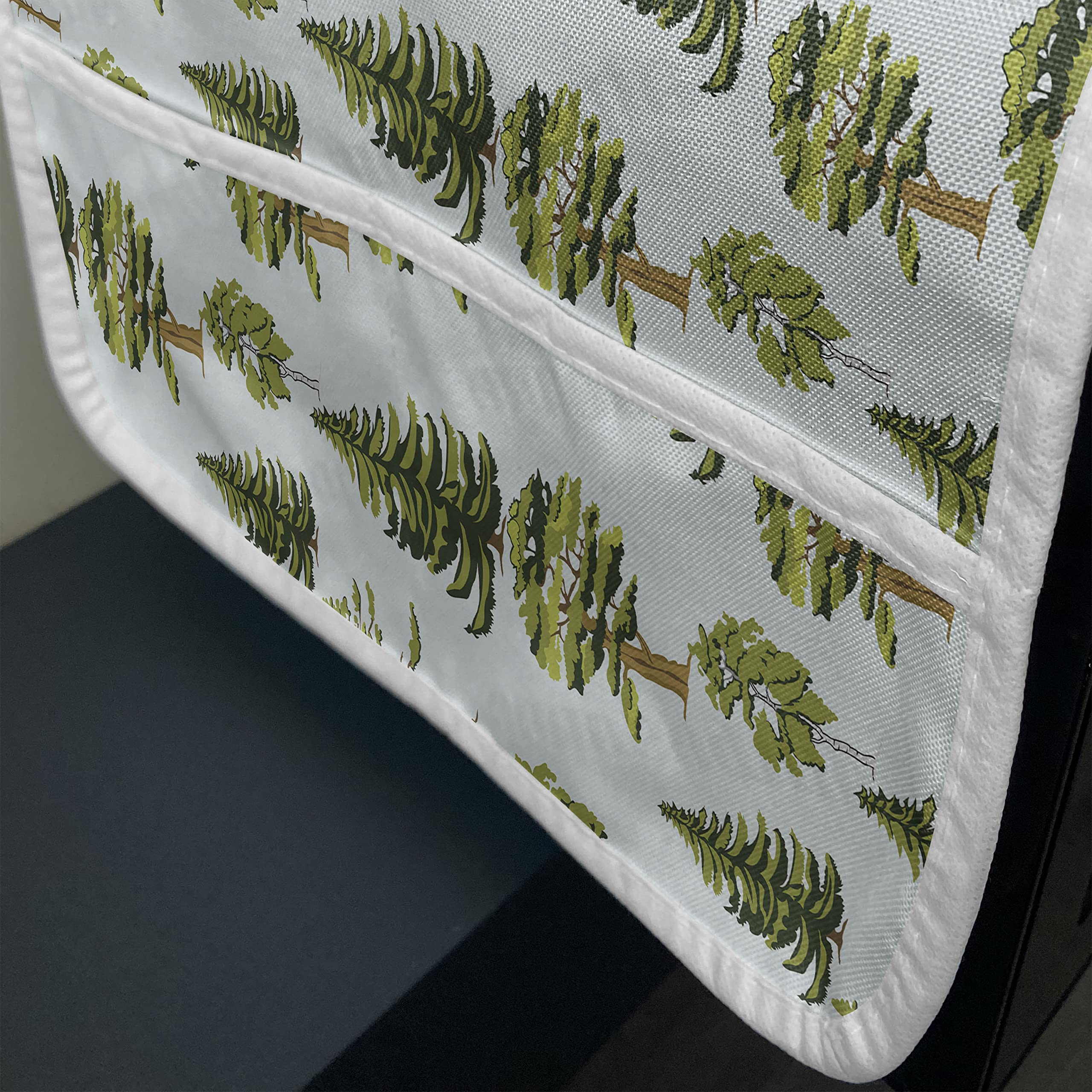 Ambesonne Microwave Oven Cover with Pine Oak Fir Tree Design - Waterproof Kitchen Organizer with Pockets, 36