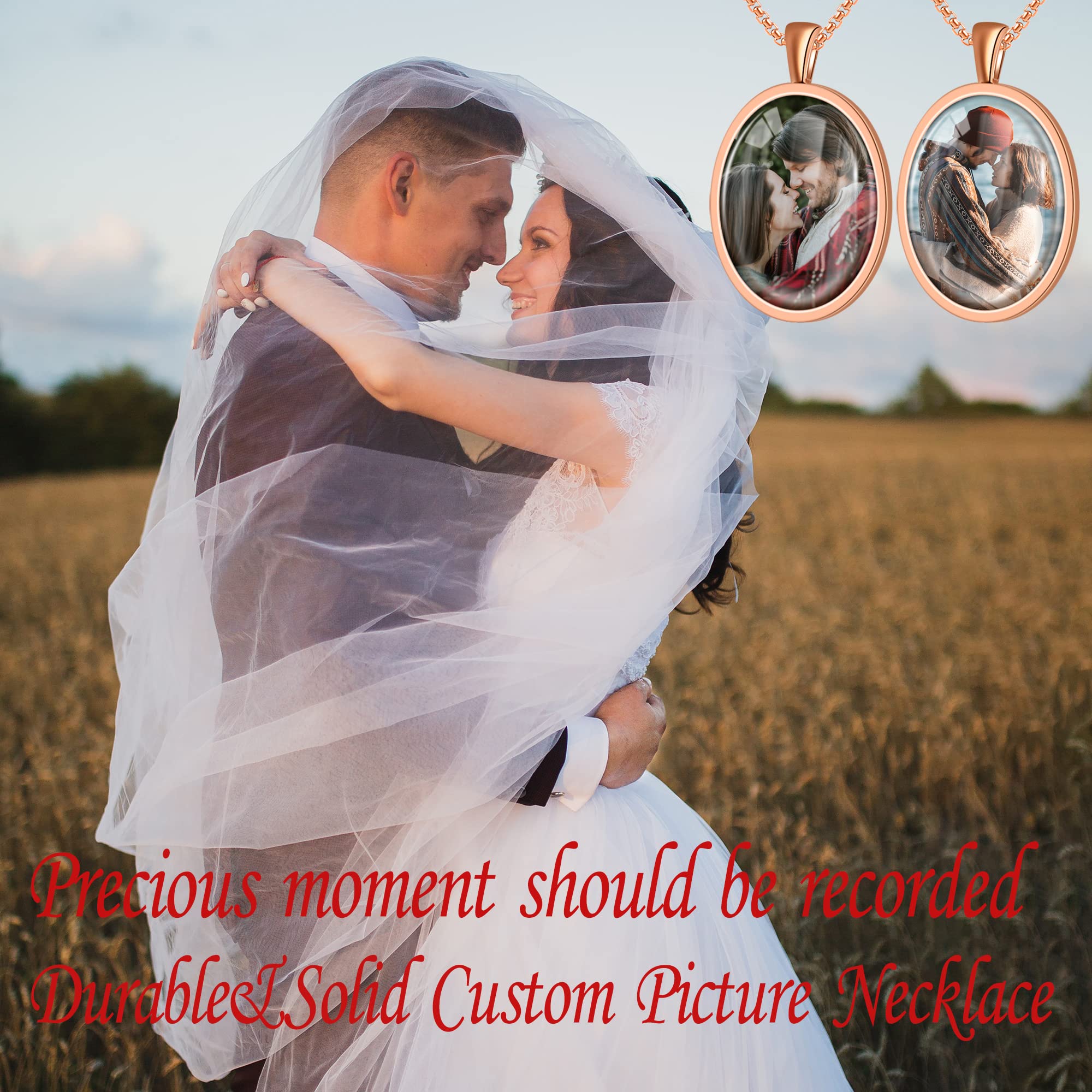 Customized Double-Sided Photo Necklace for Women & Men - Personalized Picture Pendant with Memory Photos - Meaningful Jewelry Gift for Anniversary, Valentine's Day & Birthday - Perfect for Couples, Parents & Loved Ones to Cherish Special Moments