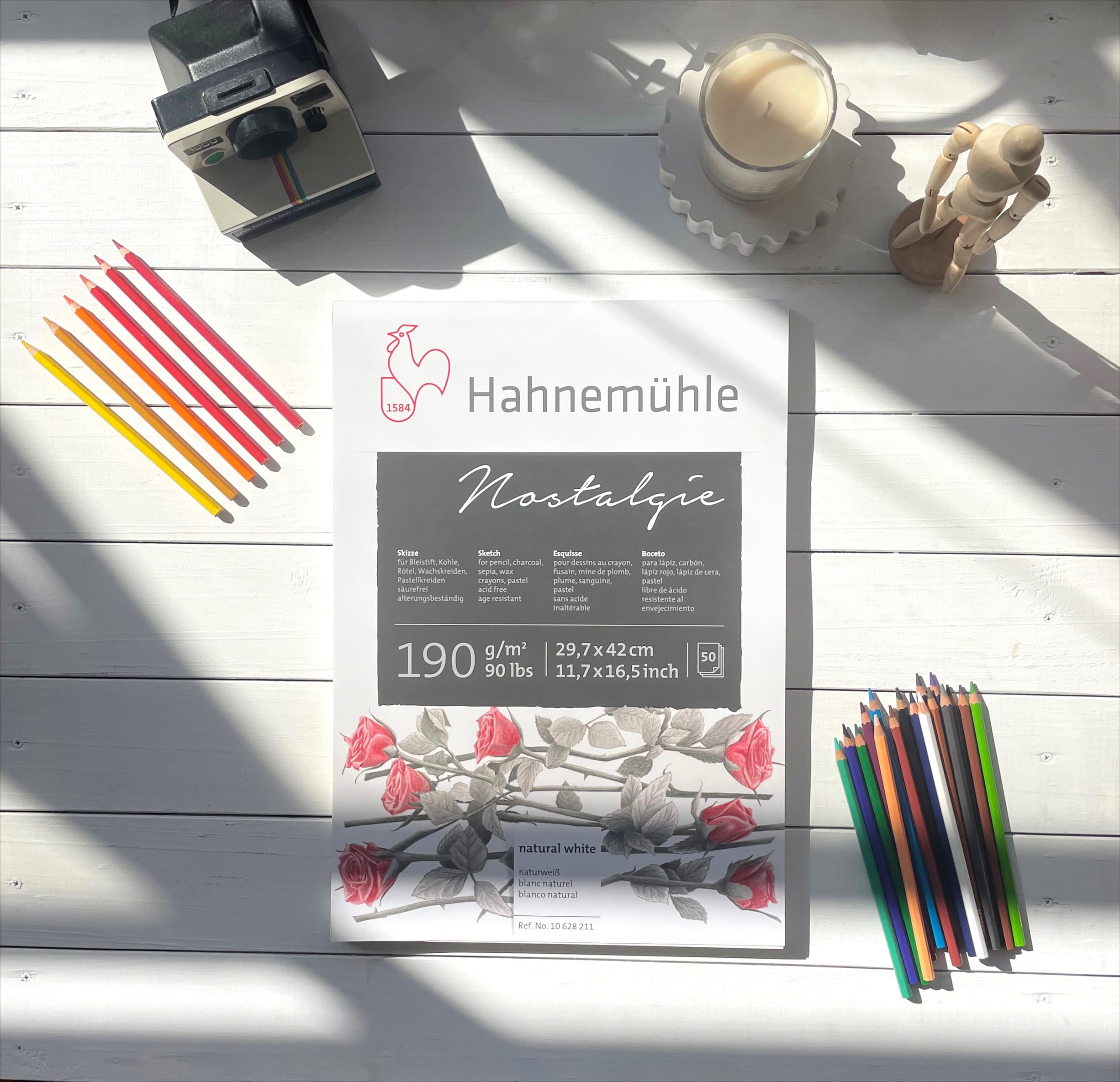 Nostalgie Sketch Pad 190 GSM Drawing Paper - A2 Size 50 Sheets | Premium Sketchbook for Artists, Students & Professionals - Perfect for Sketching, Drawing & Mixed Media Art Projects