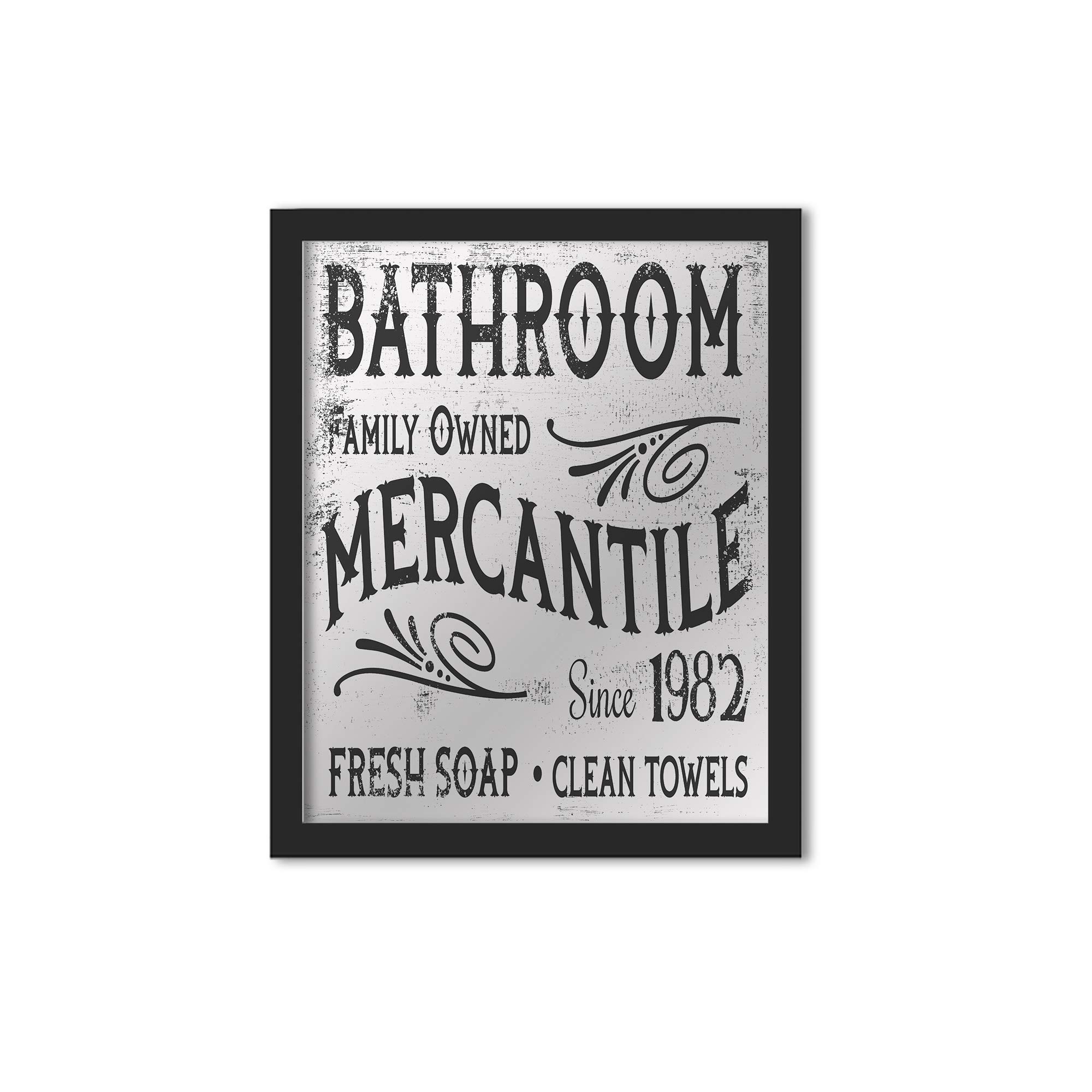 Vintage Bathroom Soap Mercantile Advertisement Wall Art by Stupell Industries | Daphne Polselli Design | Retro Bathroom Decor, Farmhouse Style Home Decor, Gift for Soap Lovers