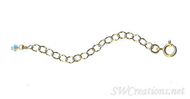 Elegant Crystal Glacier Gold Necklace Extender - Adjustable Chain for Pendants & Layering - Perfect for Weddings, Parties & Everyday Jewelry Styling