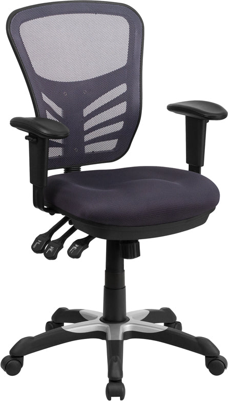 FLASH Mid Back Mesh Executive Office Chair - Ergonomic Swivel Chair with Adjustable Arms & Lumbar Support (Model HL 0001) - Perfect for Home Office, Gaming & Workspaces