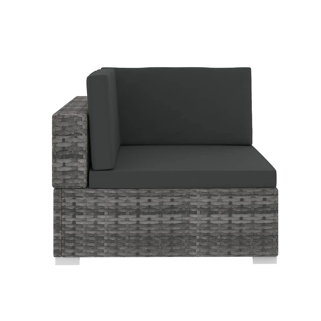 4-Piece Gray Poly Rattan Outdoor Patio Furniture Set with Cushions - Wicker Conversation Sofa & Chairs for Garden, Poolside, Balcony, Backyard, Porch (Indoor/Outdoor Use) - Perfect for Relaxing, Entertaining & Outdoor Gatherings