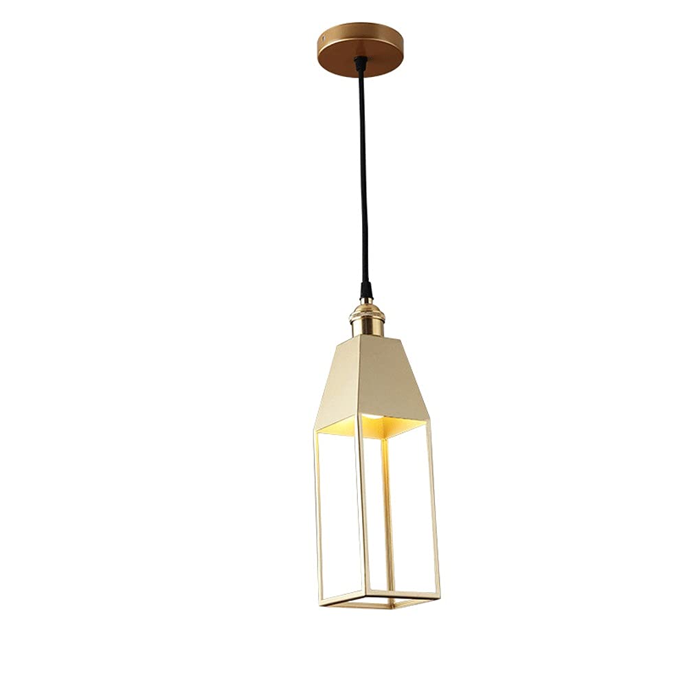 Modern LED Chandelier - Black Metal Cage Glass Pendant Light Fixture for Farmhouse, Dining Room, Kitchen Island & Entryway | Yellow Hanging Ceiling Lighting for Home Decor & Ambience