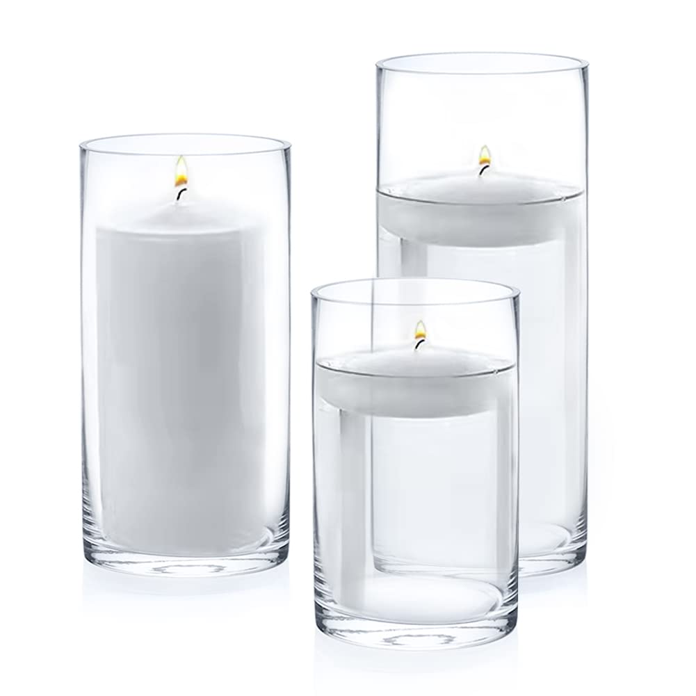 Enova Floral Clear Glass Cylinder Vase - 6