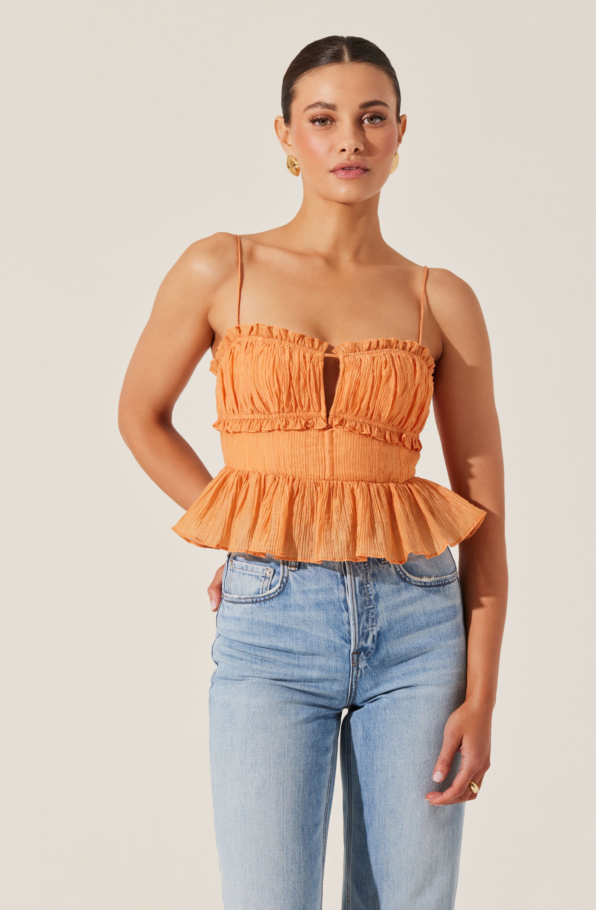 Sylvan Shirred Peplum Top for Women - Flowy Summer Blouse with Ruffled Hem | Perfect for Casual Outings, Beach Vacations & Date Nights