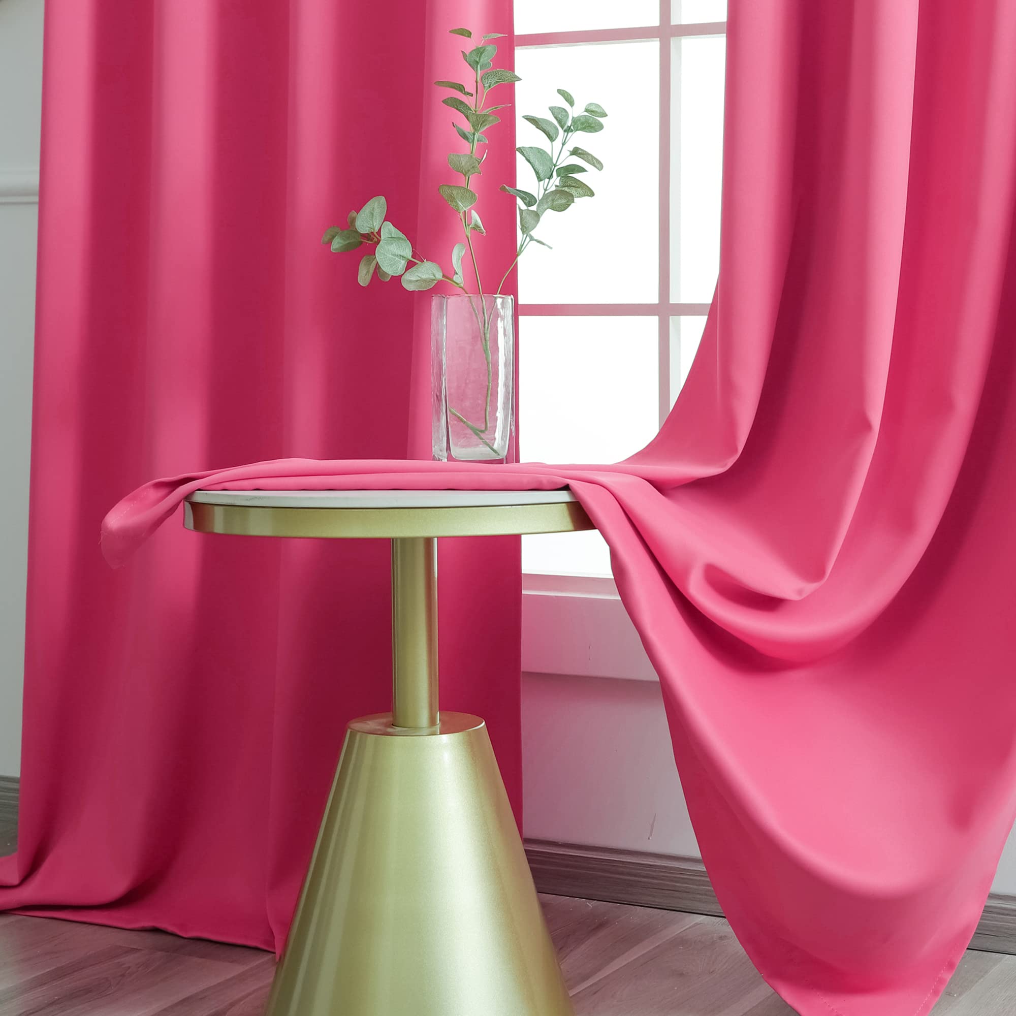 **YGO Hot Pink Blackout Curtains for Girls Bedroom - 52x63 Inches, 2 Panels, Thermal Insulated, Light Blocking, Grommet Top - Perfect for Kids Room, Nursery, Dorm & Home Decor**
