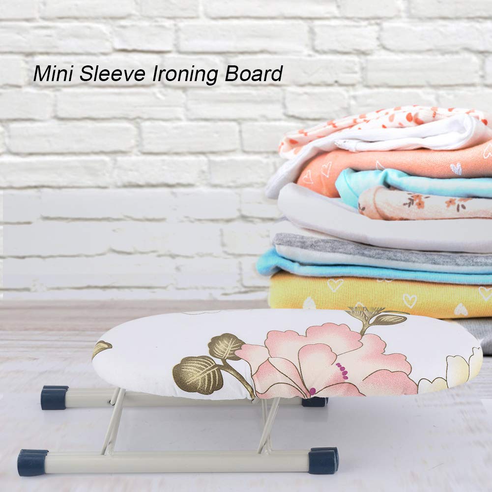 Fdit Foldable Mini Ironing Board for Home & Travel - Compact Space-Saving Design for Sleeves, Cuffs & Collars (Peony Pattern) | Perfect for Small Spaces, Apartments & On-the-Go Ironing Needs