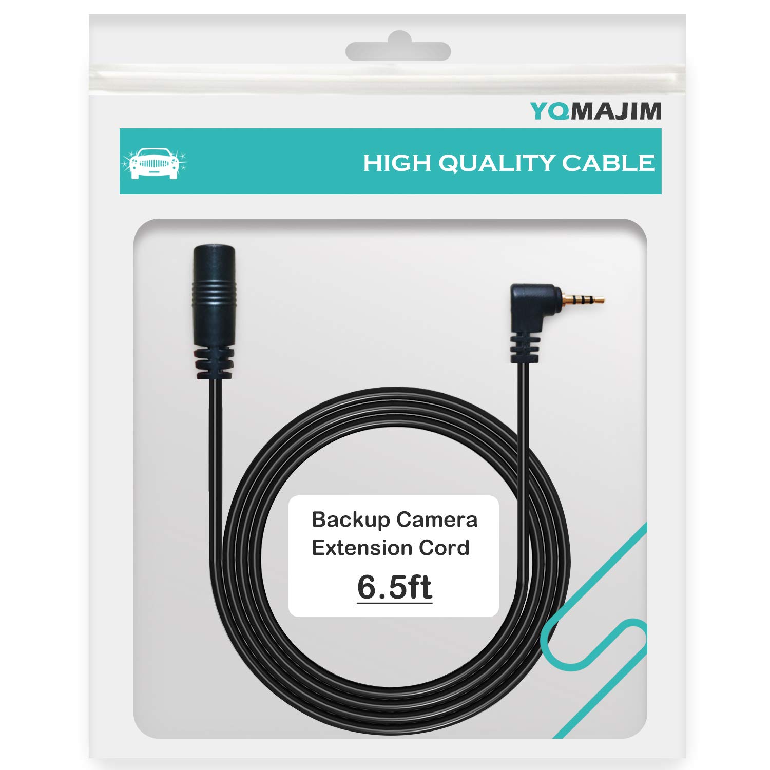 6.5ft Dash Cam Extension Cable - 2.5mm End for Rear View & Backup Camera - Extend Your Dash Camera Cord for Reverse & Mirror Camera Installation (Perfect for Car, Truck & RV Safety Systems)