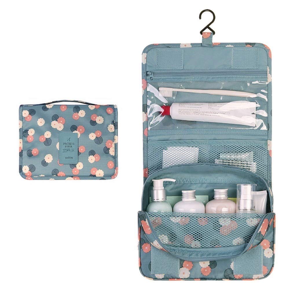 Waterproof Travel Makeup Bag for Women - Portable Cosmetic Organizer with Brush Holder, Multi-Function Toiletry Pouch for Girls & Ladies | Perfect for Air Travel, Gym, Vacation & Daily Storage