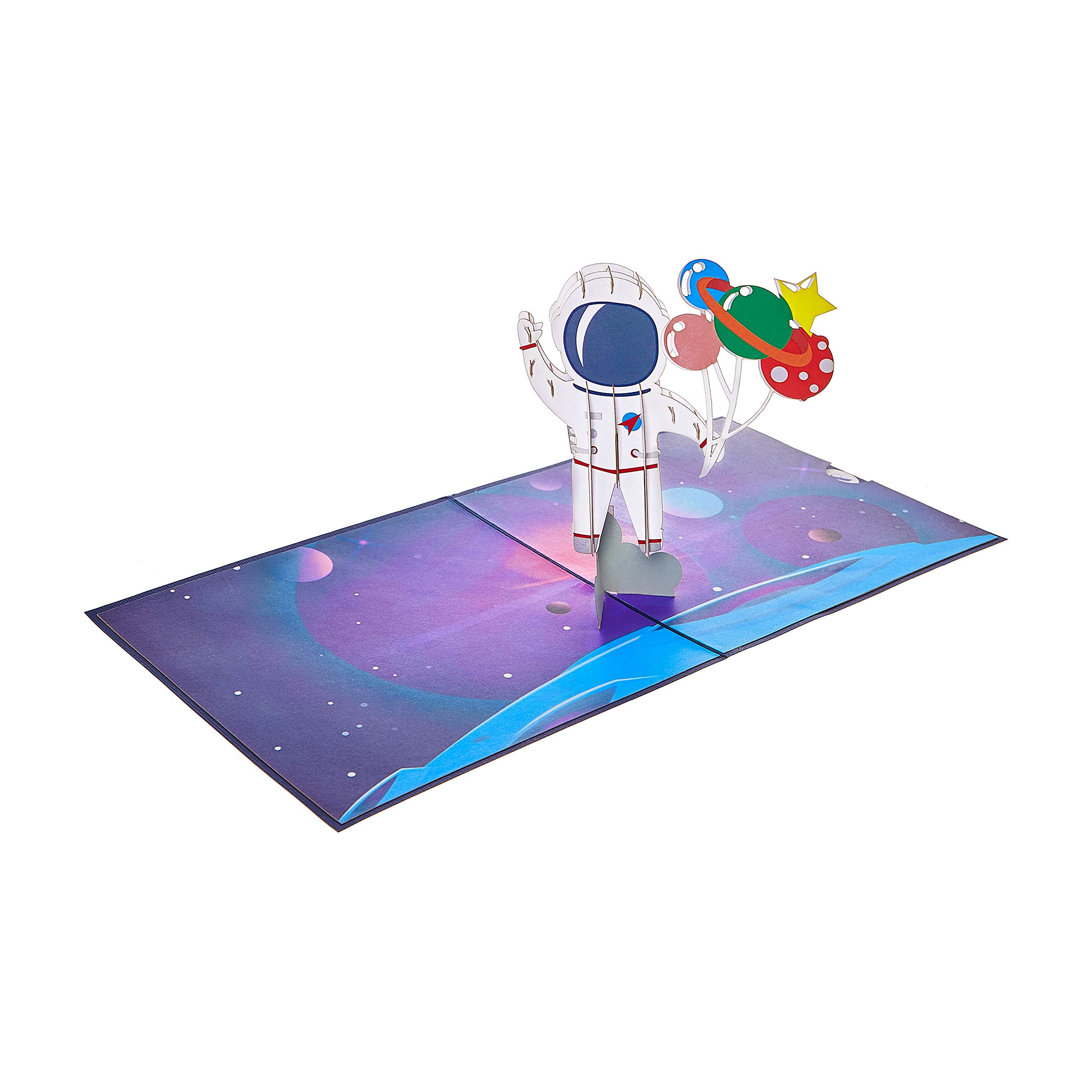 Spaceman Birthday Pop Up Card - 3D Space Shuttle & Astronaut Greeting Card for Kids | Fun & Unique Birthday Gift for Boys, Grandsons, Space Enthusiasts | Perfect for Birthdays, Space-Themed Parties & Special Occasions