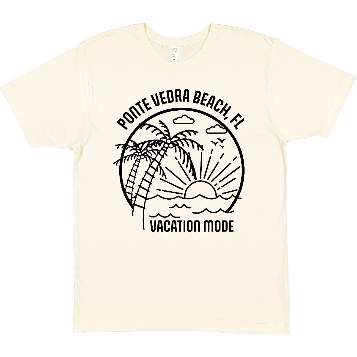 Inktastic Summer Vacation Mode Ponte Vedra Beach Florida Graphic T-Shirt - Casual Comfort Tee for Beach Trips & Florida Travel Souvenirs