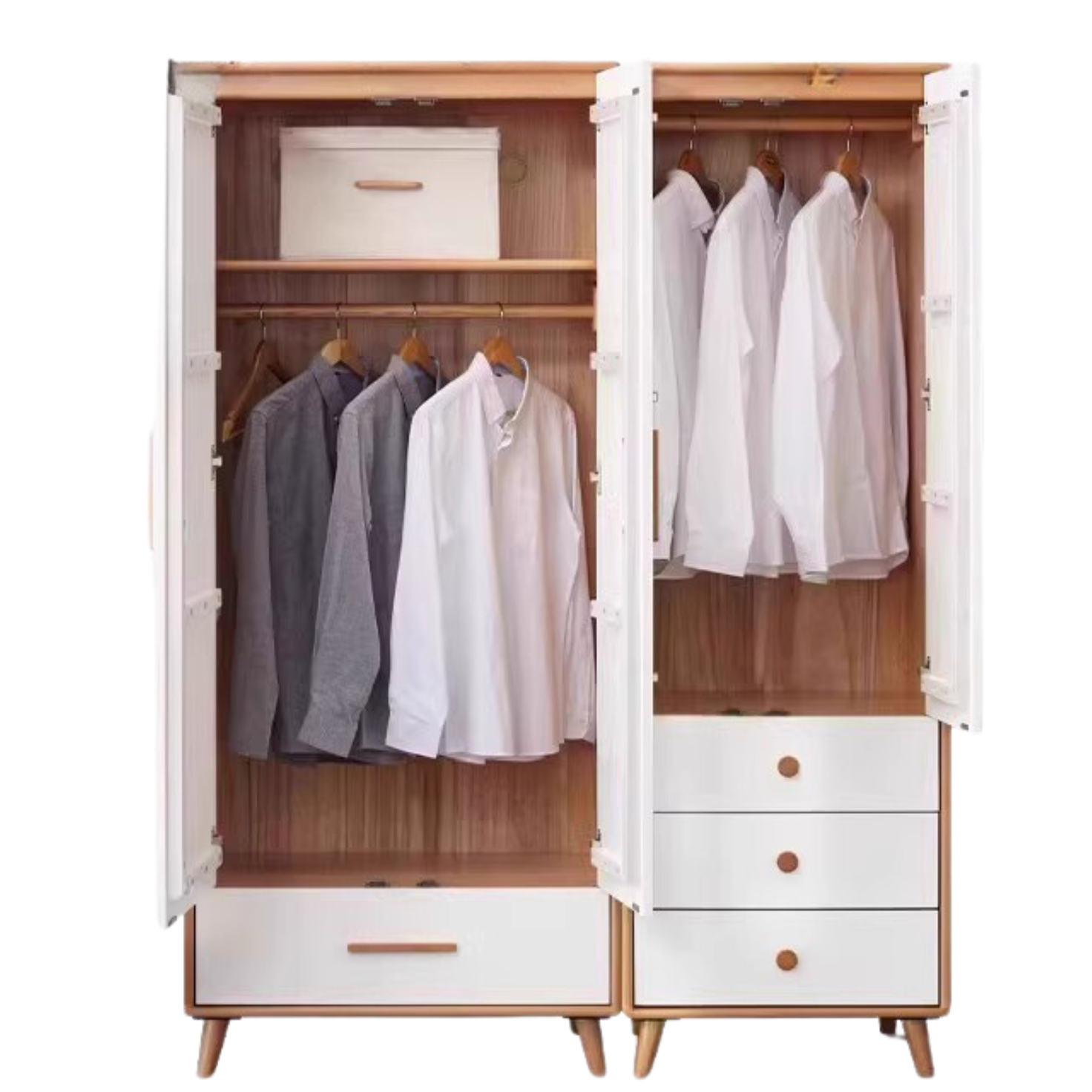out of stock 55.1x22x74.8 inch / 140x56x190 сm / Natural Wood Color / Wardrobe C + Wardrobe D