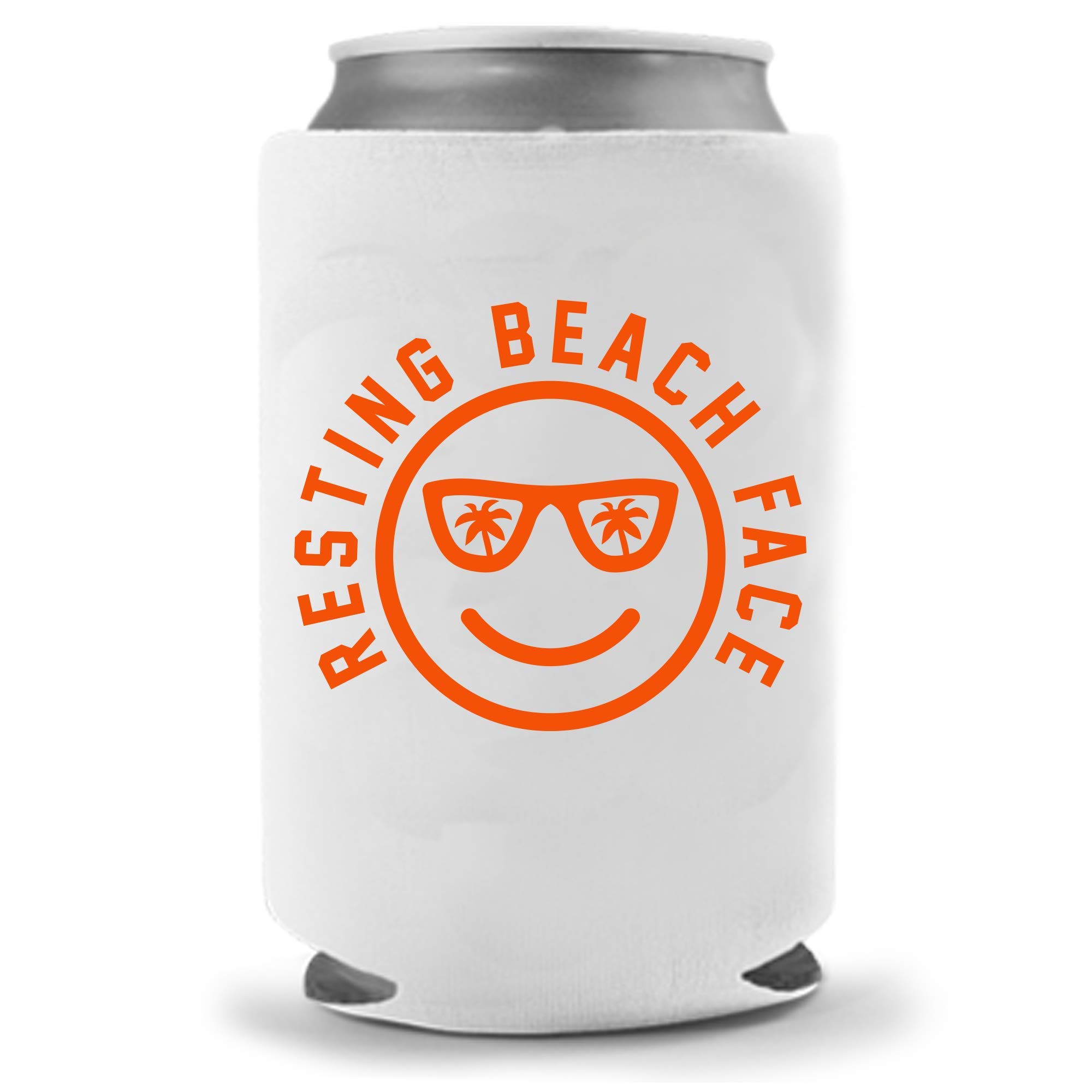 Funny Beach Beer Coolies - Neoprene Can Cooler with Beach Face Design | Perfect for Parties, Gifts & Outdoor Events | Keep Drinks Cold at BBQs, Beach Trips & Tailgates