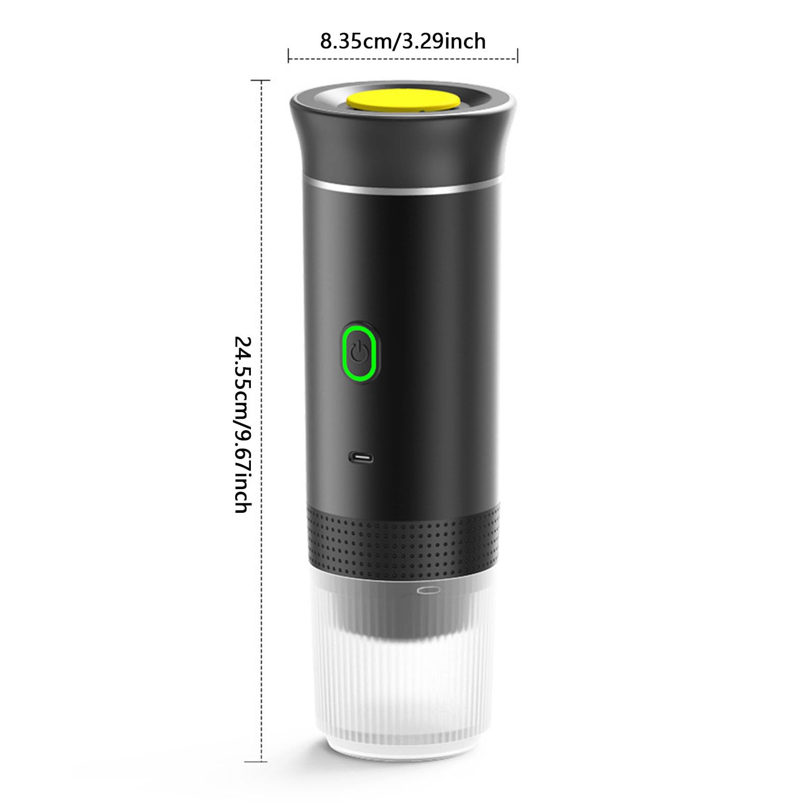 Portable Coffee Maker for Travel & Camping - Mini Self-Heating Car Coffee Machine with Ground Coffee Capsules - Battery Powered, Compact & Lightweight (Black) - Perfect for Road Trips, Office & Outdoor Adventures
