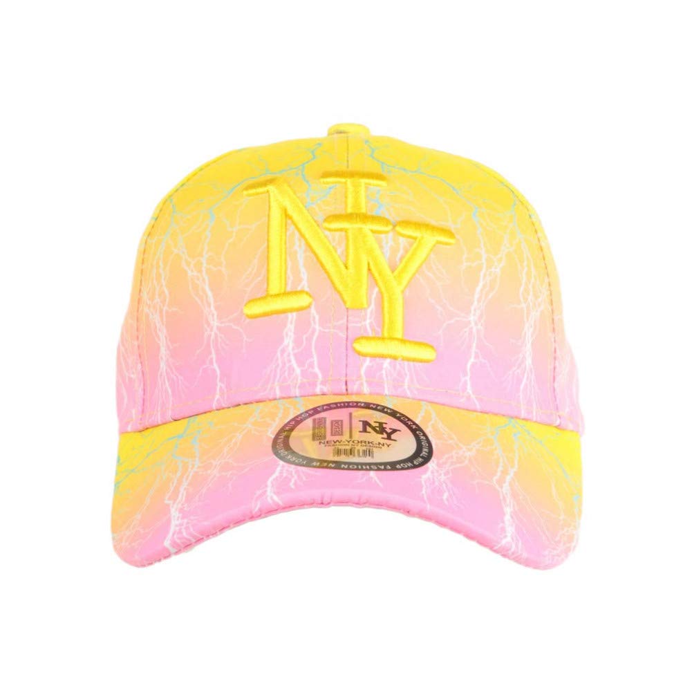 Original NY Yellow & Pink Fashion Baseball Cap for Men - Stylish & Trendy Unisex Hat for Casual Wear, Sports, and Street Fashion
