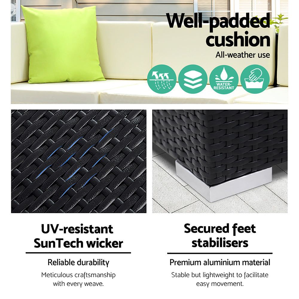 Gardeon 10-Piece Outdoor Patio Furniture Set - All-Weather Wicker Sofa Sectional with Cushions - Perfect for Garden, Backyard, Poolside & Terrace Relaxation