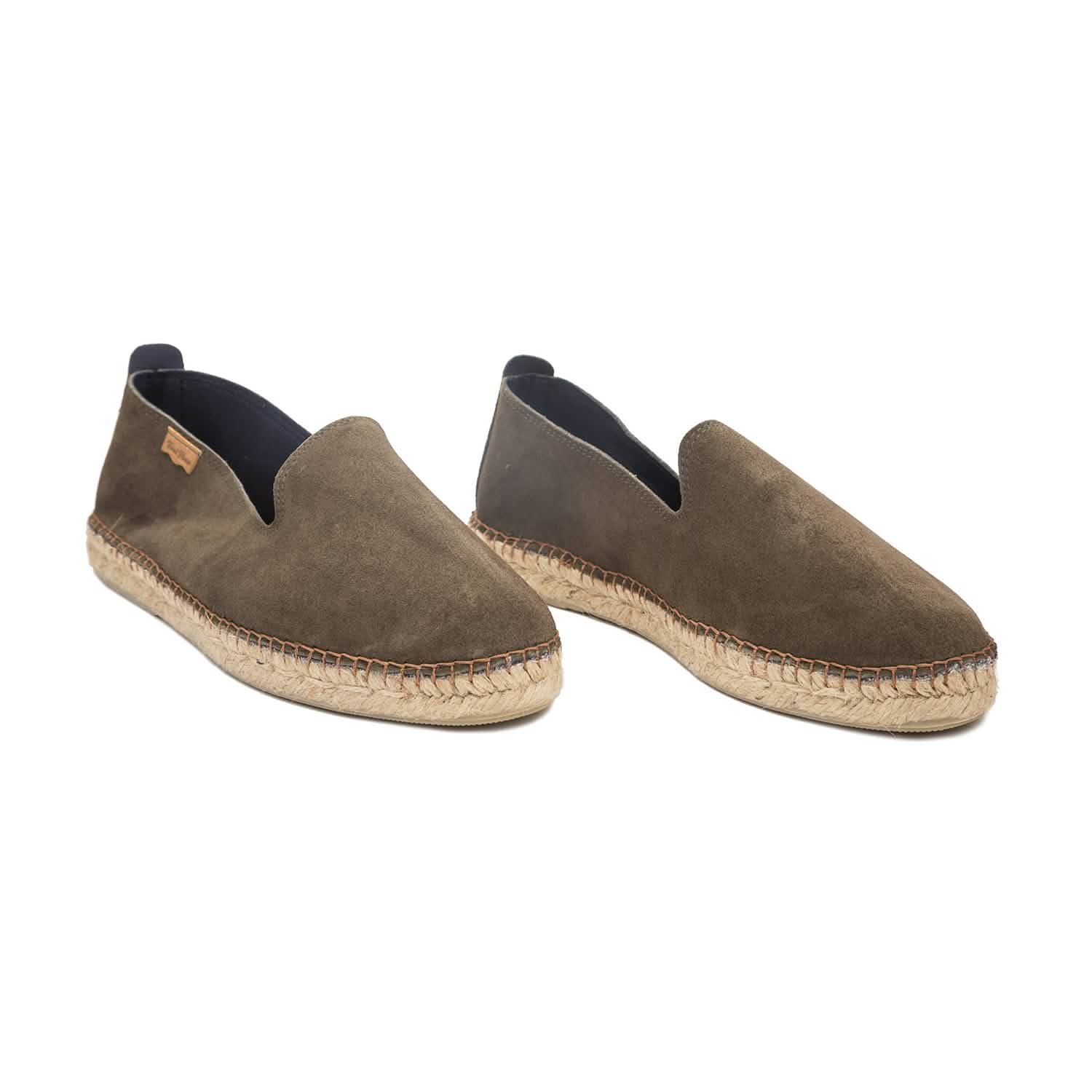 Men's Plain Suede Leather Espadrilles - Comfortable Casual Summer Shoes for Beach, Walking & Outdoor Activities