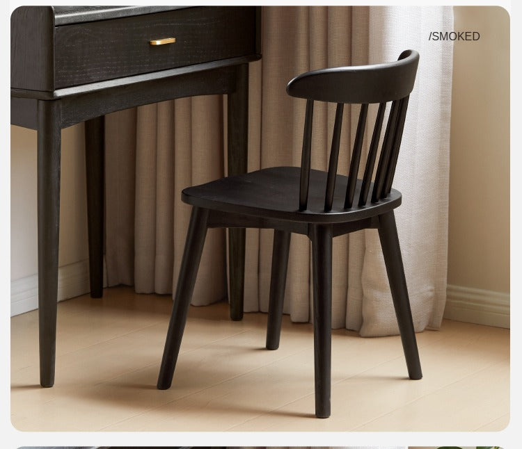 Solid Wood Windsor Chair Set of 4 - Oak, Cherry & Black Walnut - Perfect for Dining Room, Kitchen or Farmhouse Decor