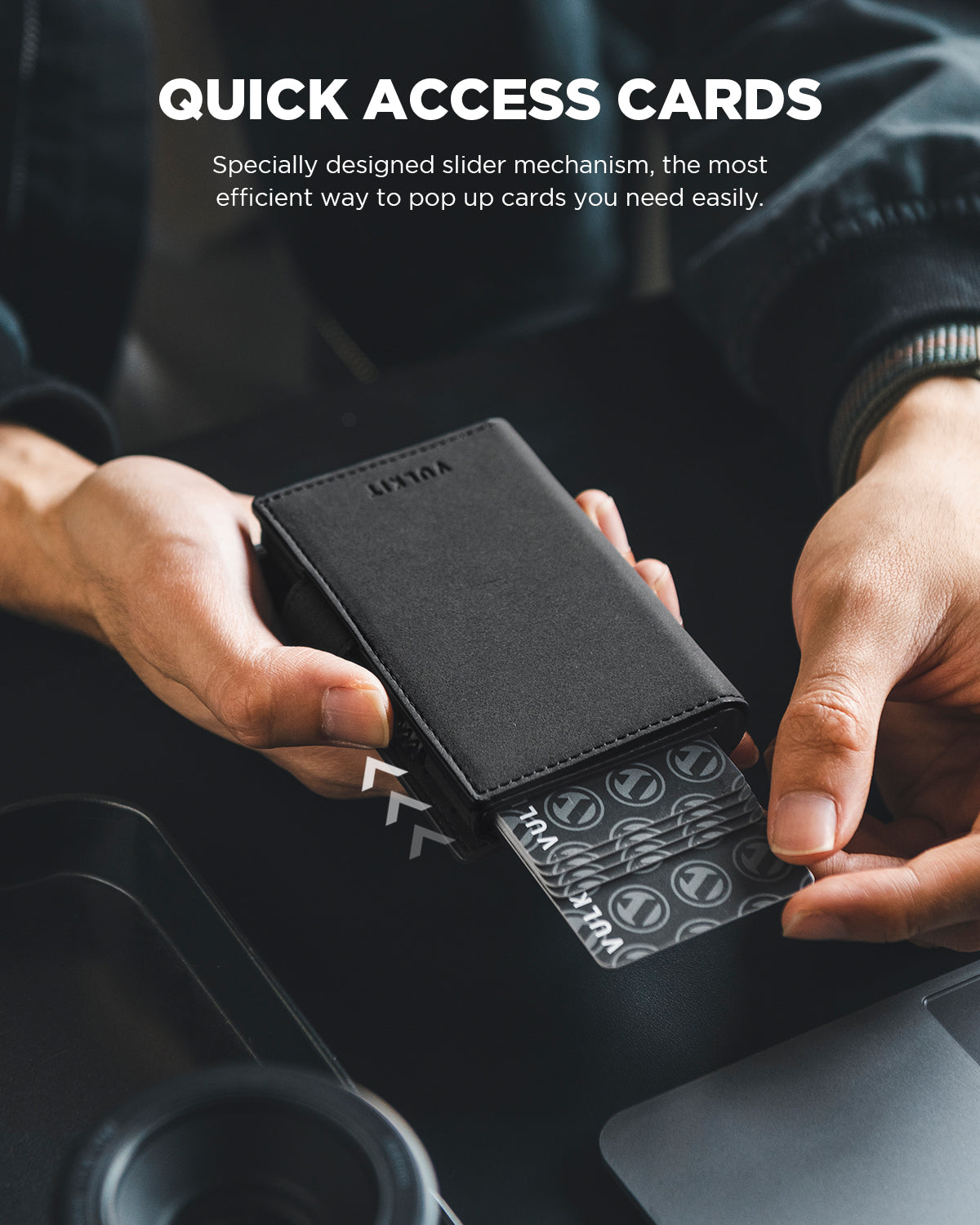 VC309 Slim RFID Blocking Wallet with Side Slider Mechanism & Magnetic Closure - Compatible with Apple AirTag (Perfect for Travel, Business & Everyday Use)