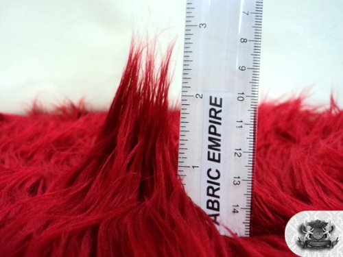 Faux Mongolian Fur Fabric by the Yard - Dark Red | Soft Plush Material for DIY Blankets, Coats & Home Decor