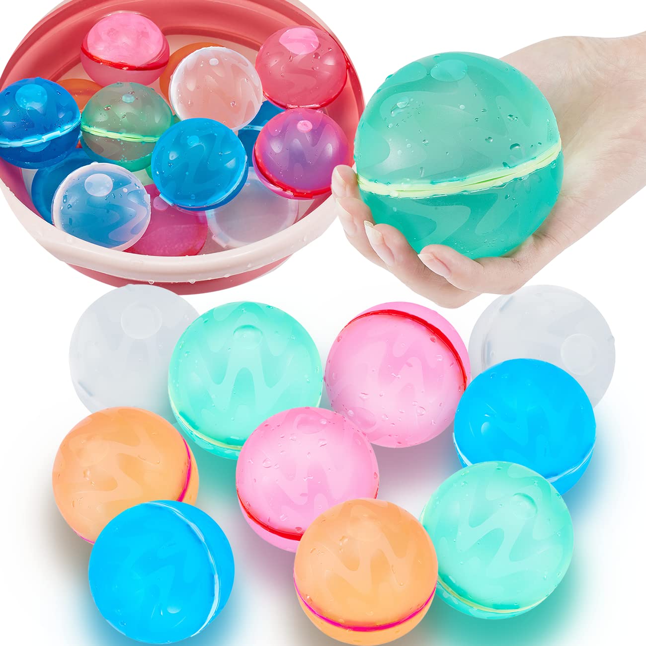 Eco-Friendly Reusable Water Balloons for Kids & Adults - Fun Summer Beach Party Water Balls, Outdoor Water Toys for Trampoline, Backyard Games & Inflatable Pool Activities - Perfect for Summer Parties, Family Gatherings & Backyard Fun