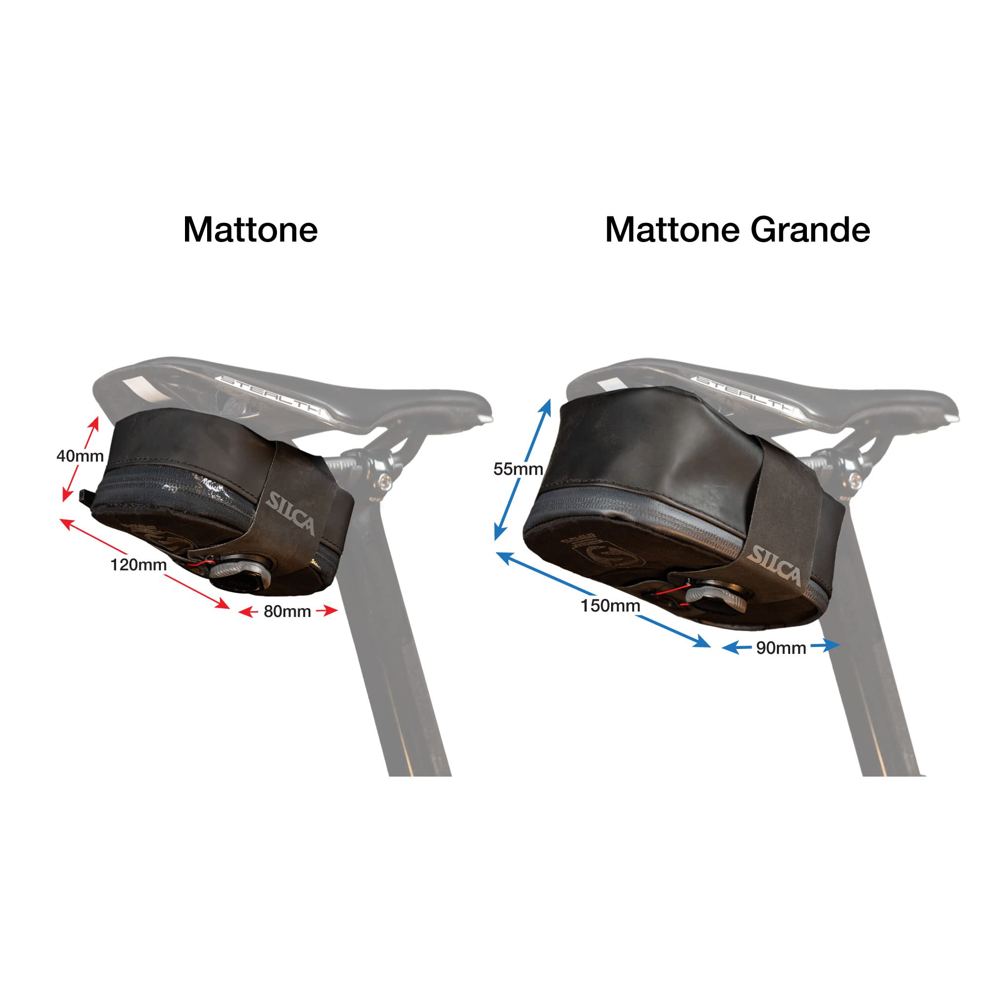 SILCA MATTONE Bike Saddle Bag with BOA Closure System - Waterproof YKK Zipper Storage - Compact Under Seat Pouch for Road Bikes | Perfect for Cycling, Commuting & Outdoor Adventures