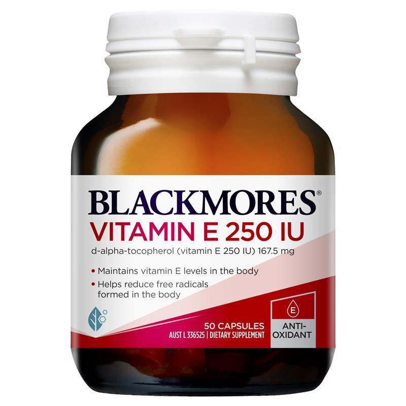 Blackmores Natural Vitamin E 250 IU Supplement - Supports Skin Health & Immunity - Perfect for Daily Wellness & Antioxidant Protection