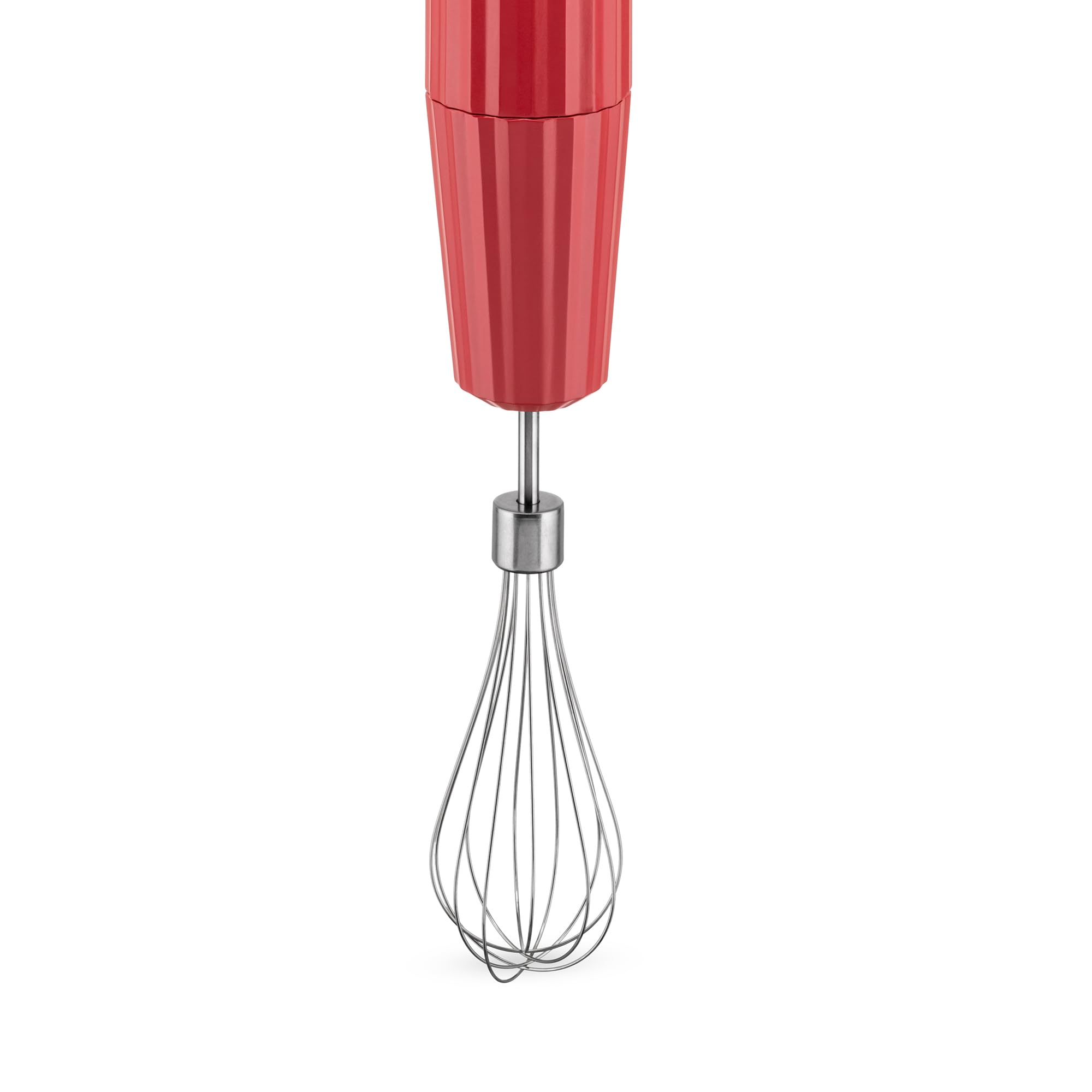 Alessi Plissé MDL10SR/US 200W Hand Blender Set with Measuring Cup, Whisk & Chopper - Thermoplastic Resin, US Plug, Red - Perfect for Smoothies, Soups & Baby Food Preparation