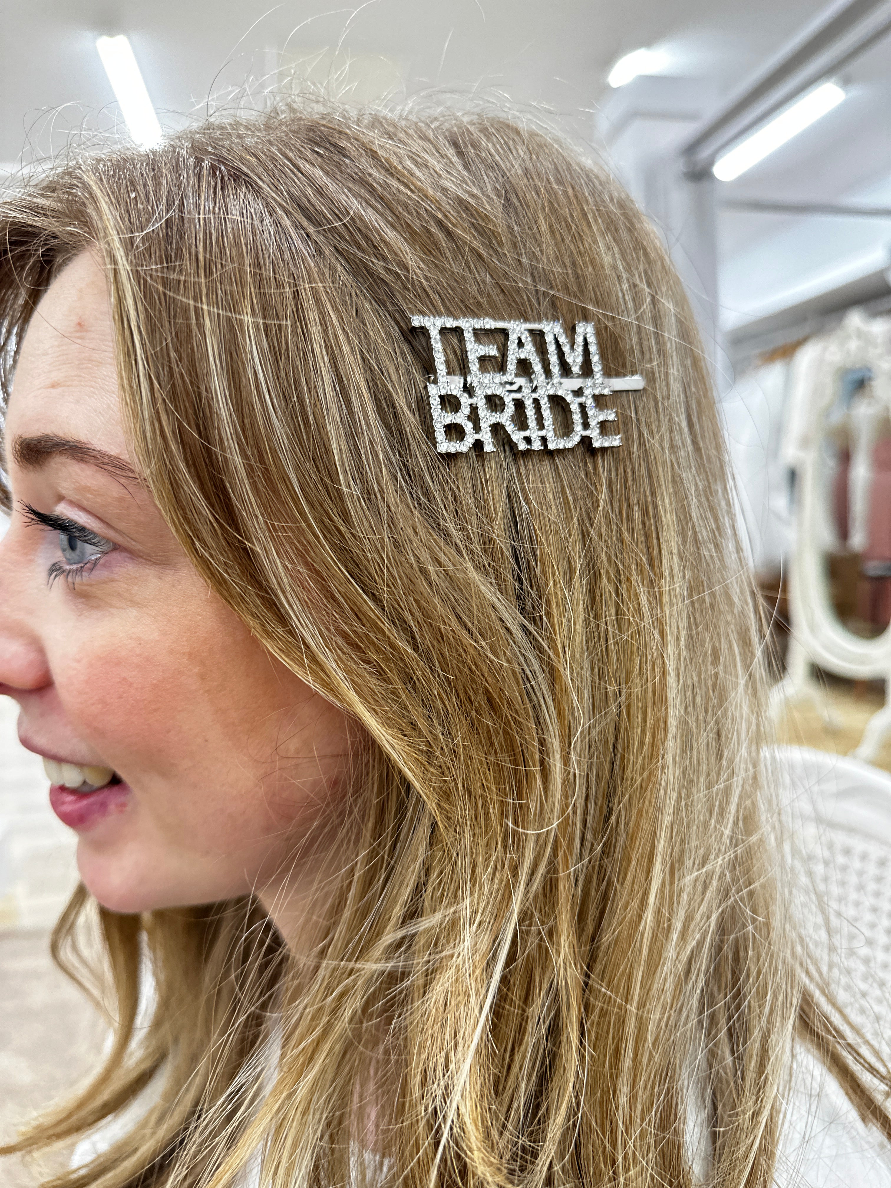 TEAM BRIDE Rhinestone Hair Clip - Sparkling Bridal Hair Accessory for Weddings, Prom & Special Events