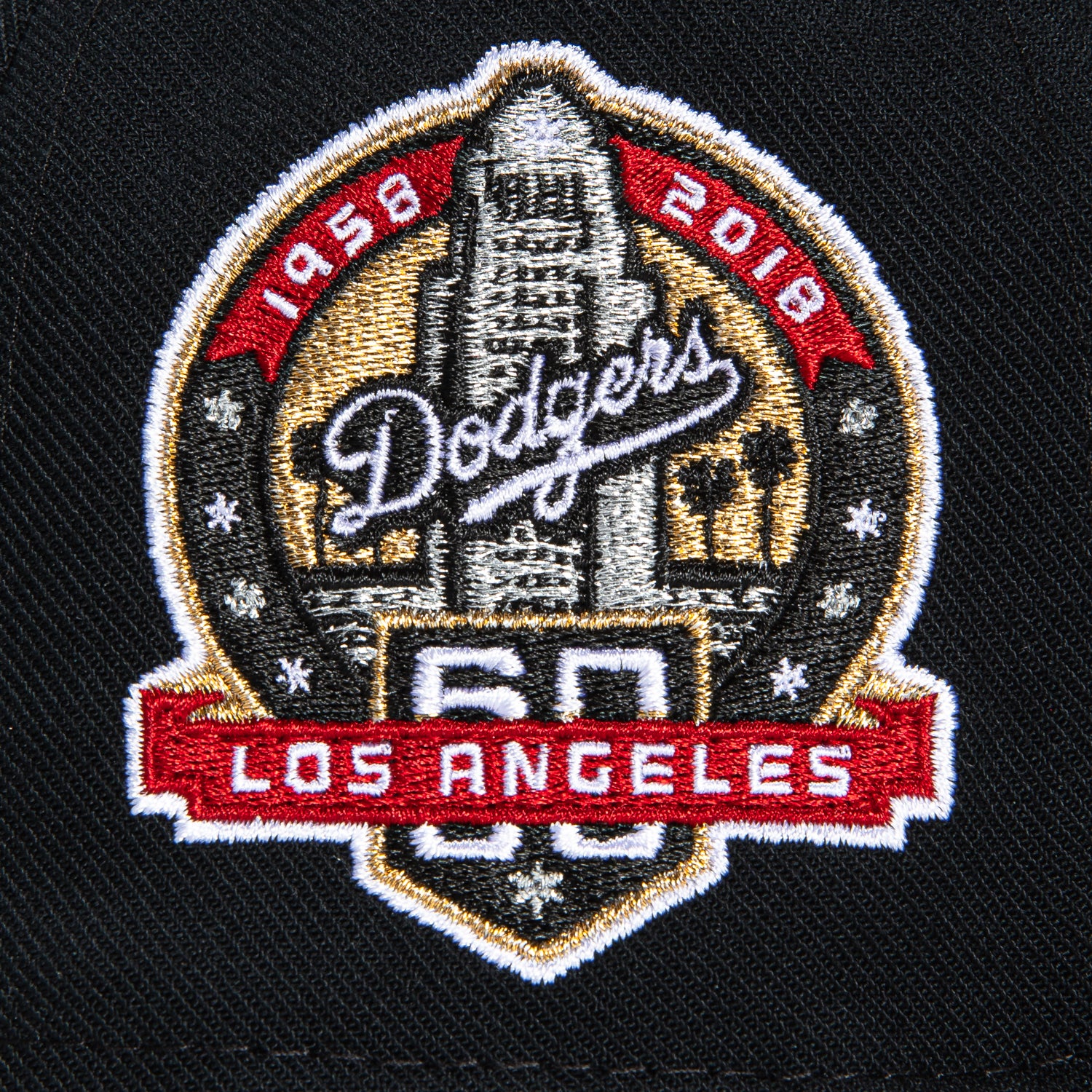 Mitchell & Ness Los Angeles Dodgers 60th Anniversary Patch Baseball Cap - Black MLB Officially Licensed Hat for Men & Women - Perfect for Games, Collecting & Streetwear Fashion