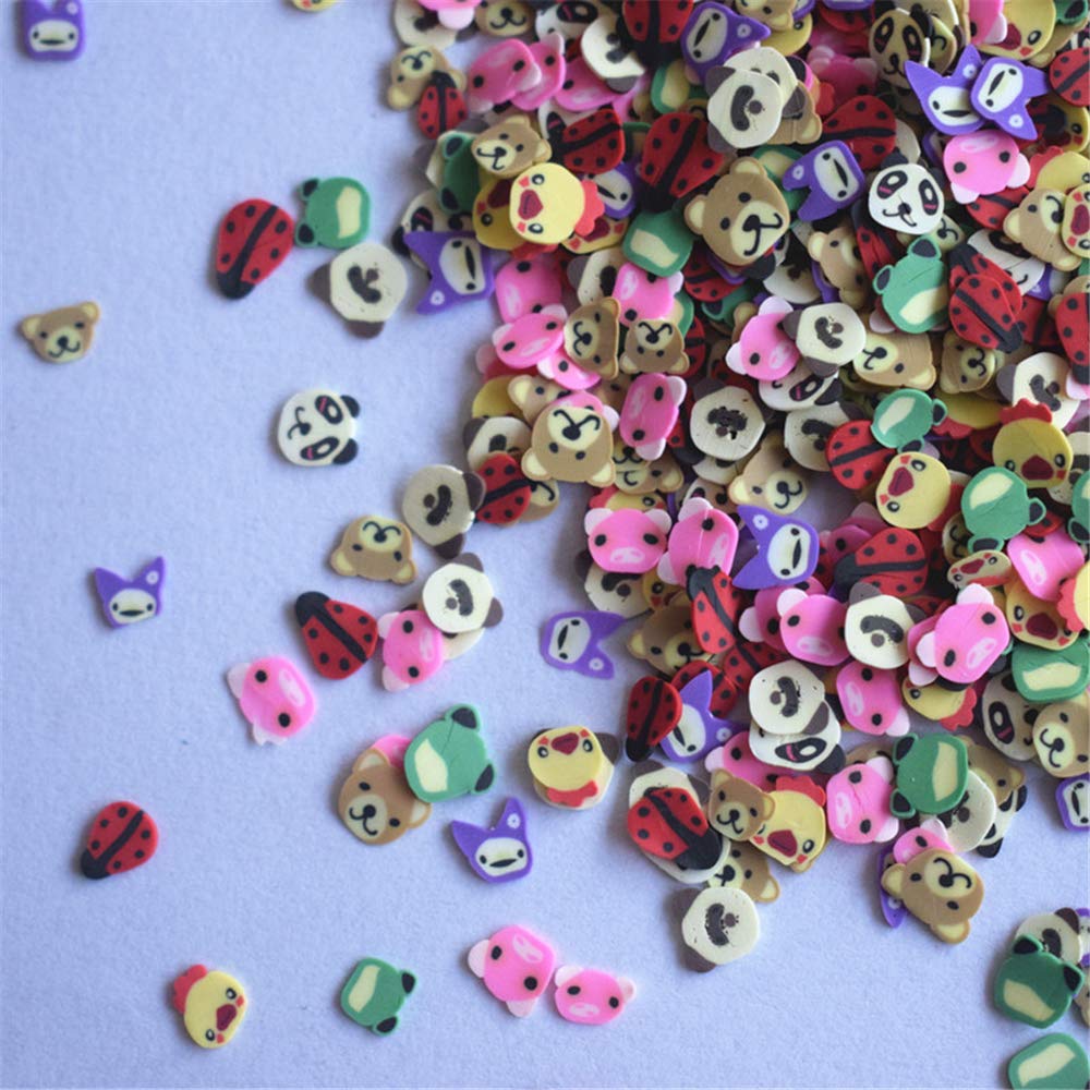 50g/bag Colorful Fruit Slices for Nail Art & DIY Slime - Cute Animal-Shaped Decorations for Lizun, Crafts, and Party Supplies - Perfect for Kids' Sensory Play, Gift Wrapping, and Home Decor