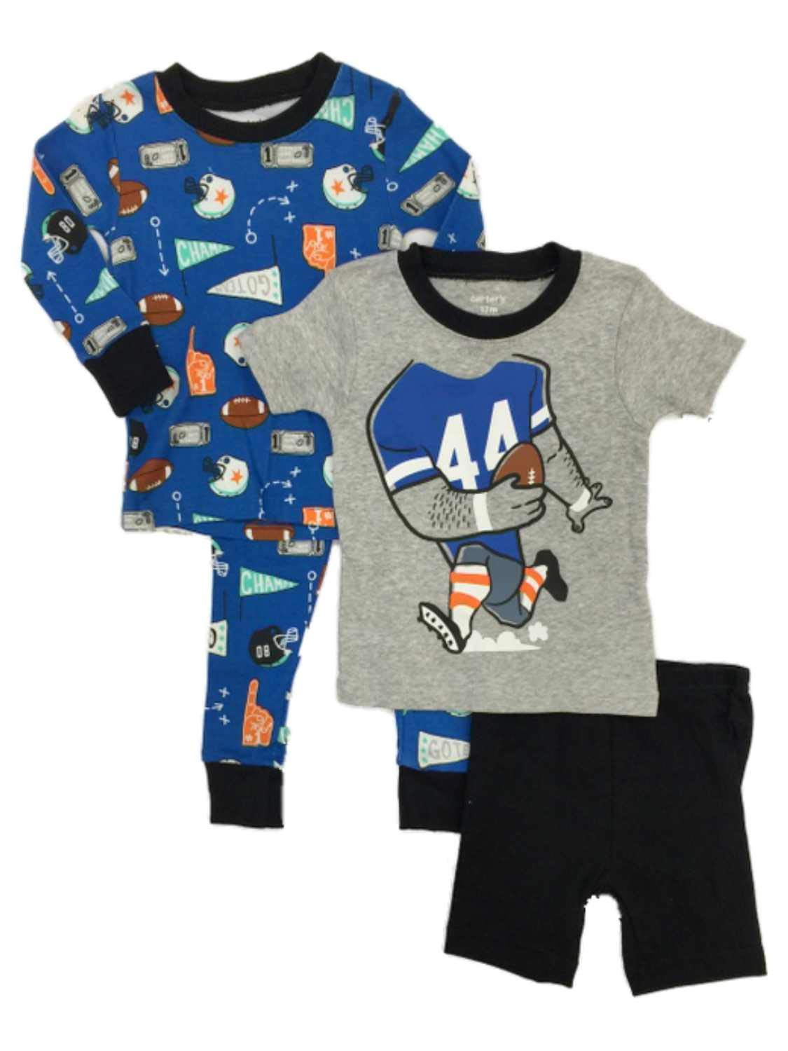 Carters Baby Boys 4-Piece Football Pajama Set - Soft Cotton Sleepwear for Infants & Toddlers - Perfect for Game Day, Bedtime & Family Matching Outfits