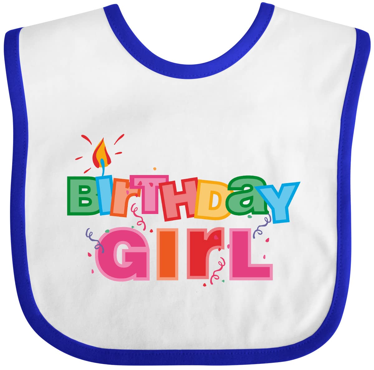 Inktastic Birthday Girl Letters Baby Bib - Cute Personalized Bib for Baby Girls, 1st Birthday Gift, Party & Photo Shoot Accessories