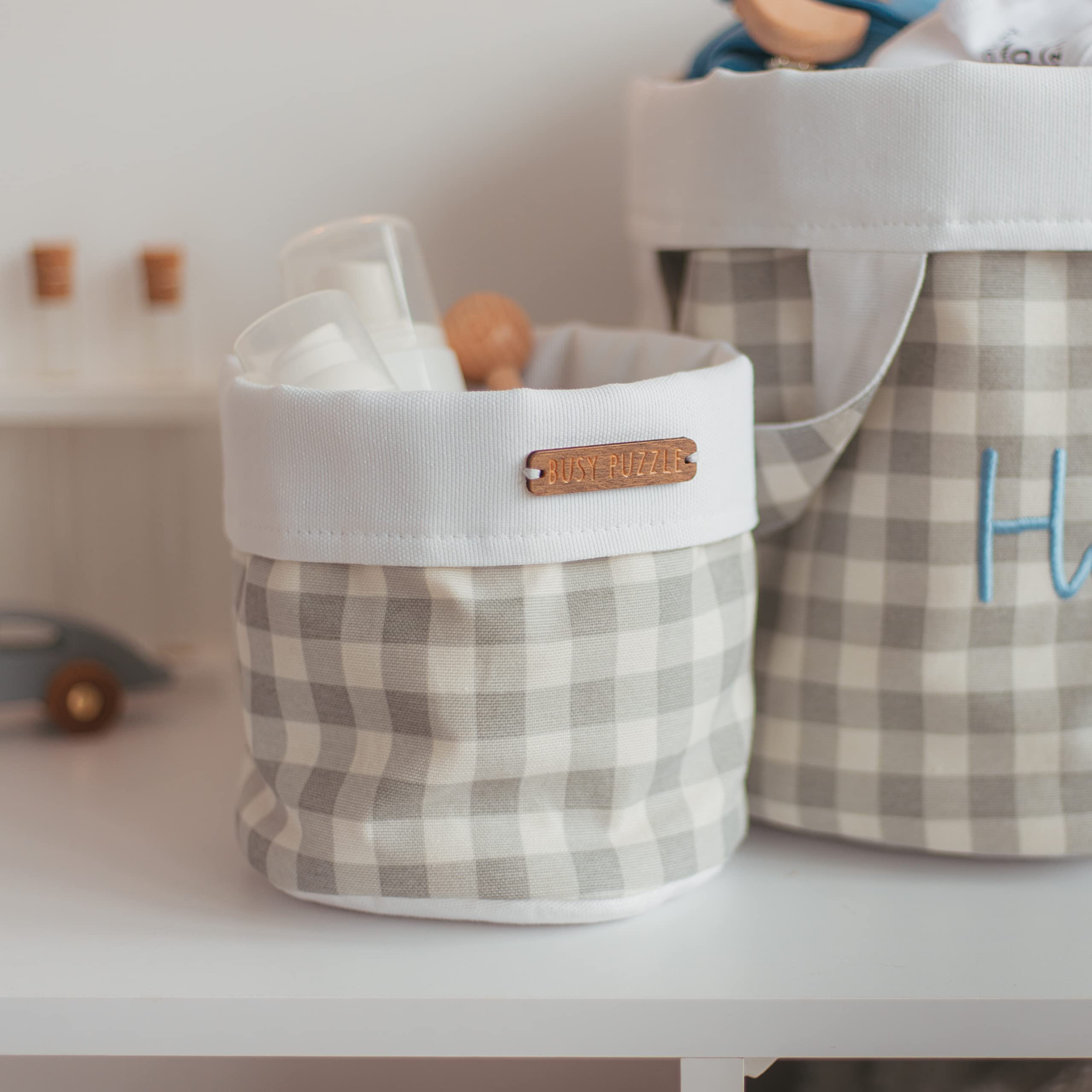Personalized Kids Organizer Basket with Name Embroidery - Storage for Boys & Girls Toys, Nursery Decor - Perfect for Bedroom Organization and Playroom Storage