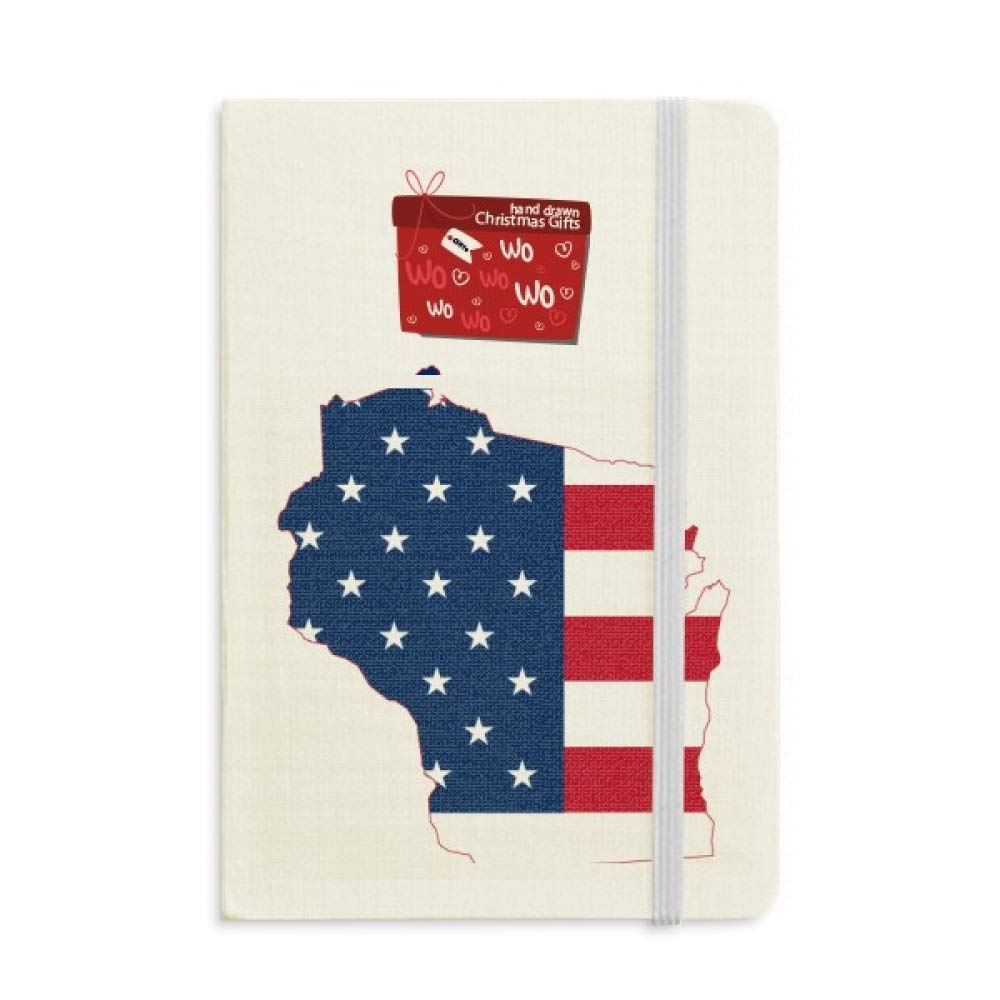 Wisconsin USA Map Notebook - Stars & Stripes Flag Design Journal for Writing, Travel & Christmas Gifts