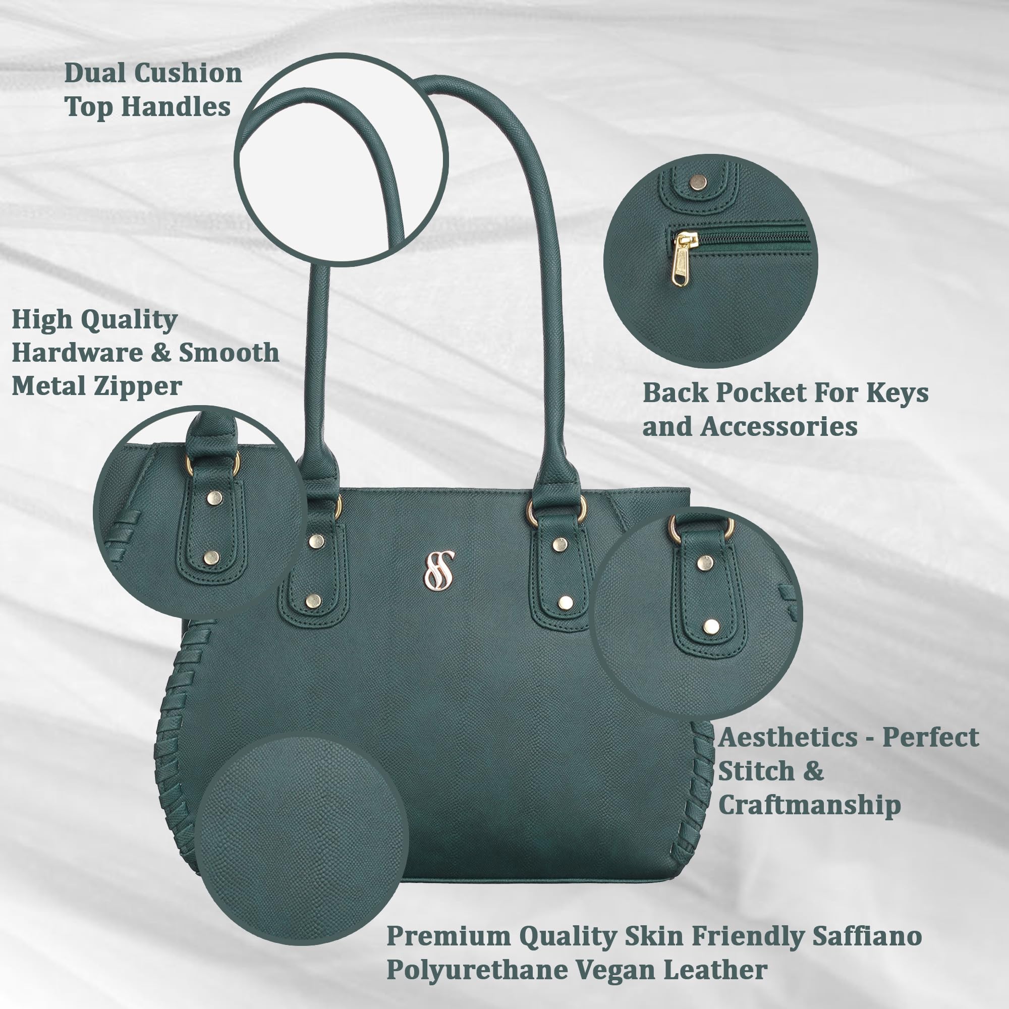 Fostelo Women's Vegan Leather Handbag - Large Buenos Shoulder Hobo Purse for Ladies | Perfect for Work, Travel, and Everyday Use