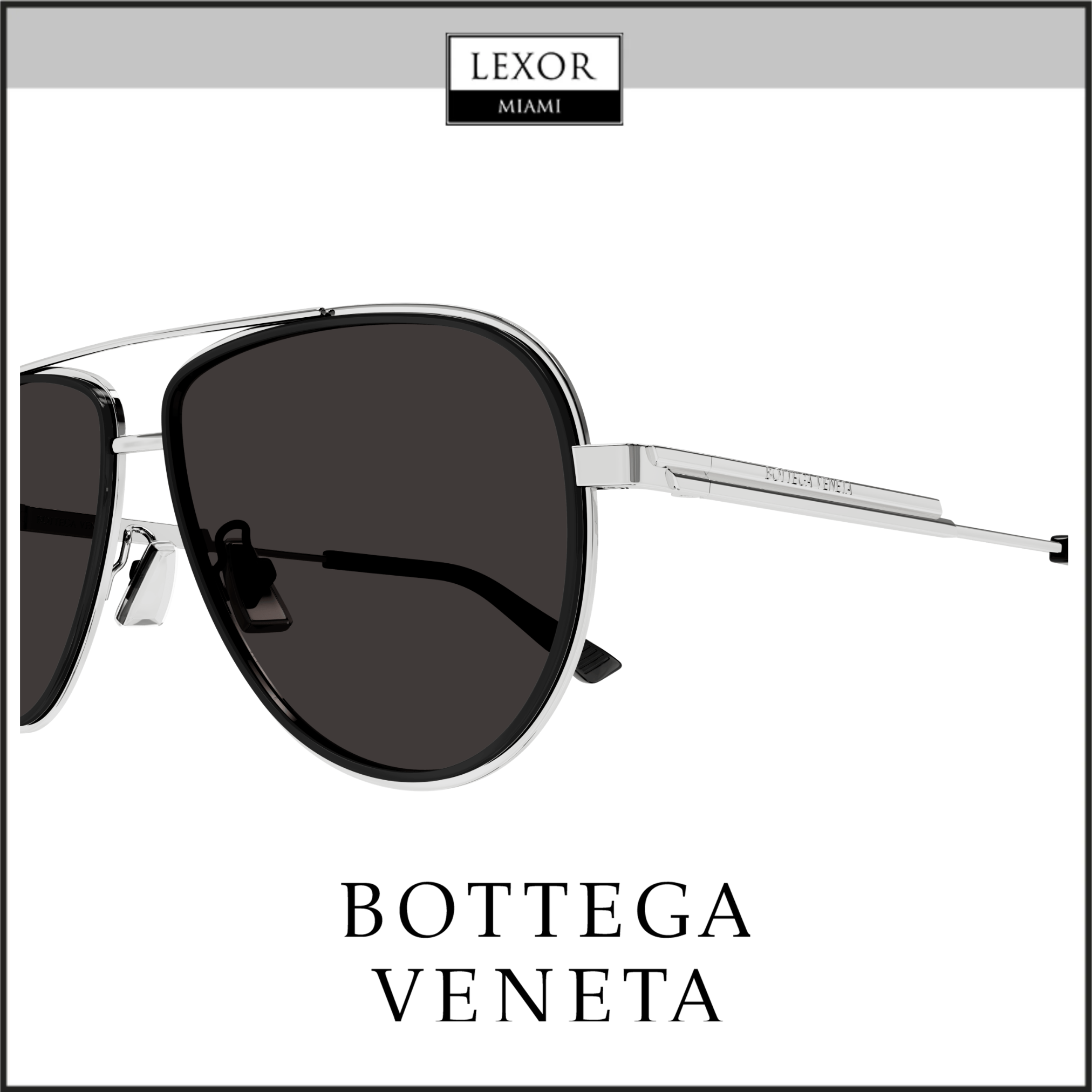 Bottega Veneta BV1240S 003 59mm Metal Frame Sunglasses for Men - Luxury Designer Shades for Driving, Travel & Outdoor Activities