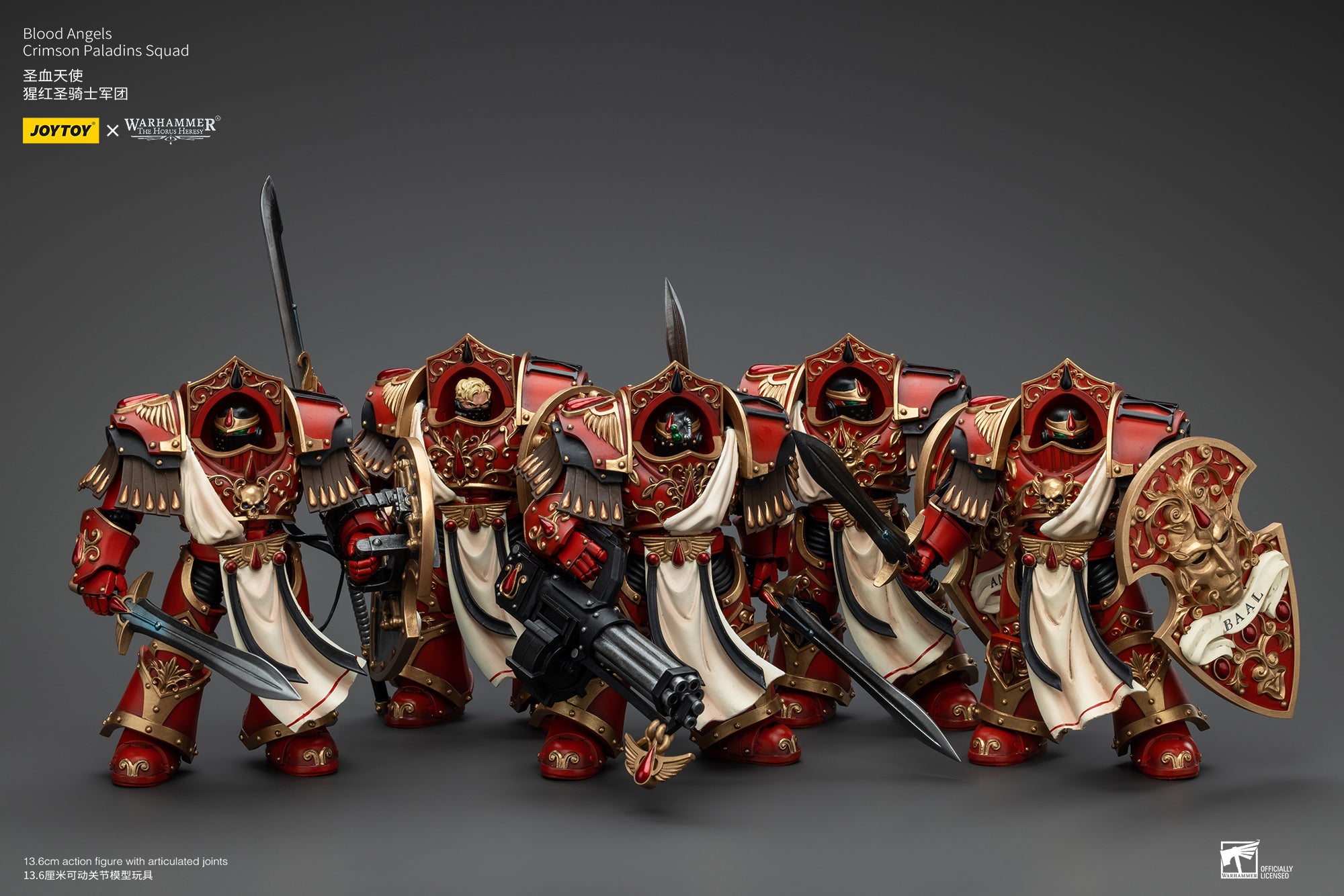 JOYTOY 1/18 Scale Warhammer The Horus Heresy Blood Angels Crimson Paladins Squad Action Figure - Collectible Model for Display, Gaming & Warhammer 40K Battle Scenes