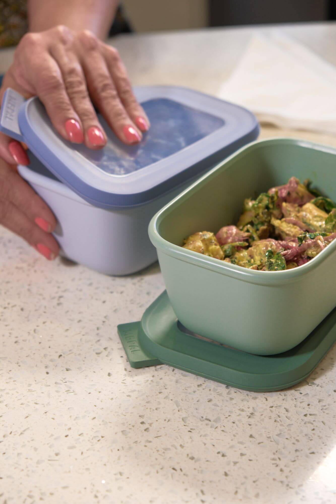 Cirqula 1 Liter Freezer Container with Airtight Lid - Nordic Sage Green - Perfect for Meal Prep, Leftovers & Long-Term Food Storage in Freezer
