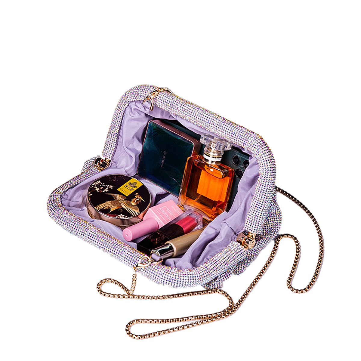 Sparkling Rhinestone Clutch Purse for Women - Elegant Diamond Evening Bag with Chain, Ladies Dumpling Bag for Wedding, Party & Special Occasions | Perfect for Prom, Cocktail Events & Formal Gatherings