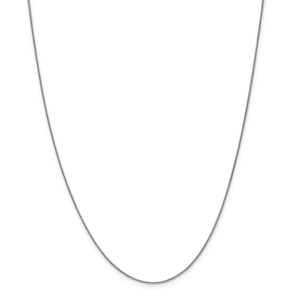 0.8mm 10K White Gold Solid Spiga Chain Anklet - Dainty Black Bow Charm Ankle Bracelet for Women, 10 Inch - Perfect for Weddings, Date Nights & Beach Vacations