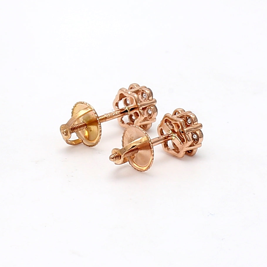 0.50 Carat Round Brilliant J I1 Diamond 14K Rose Gold Stud Earrings for Women - Perfect for Weddings, Anniversaries & Everyday Elegance