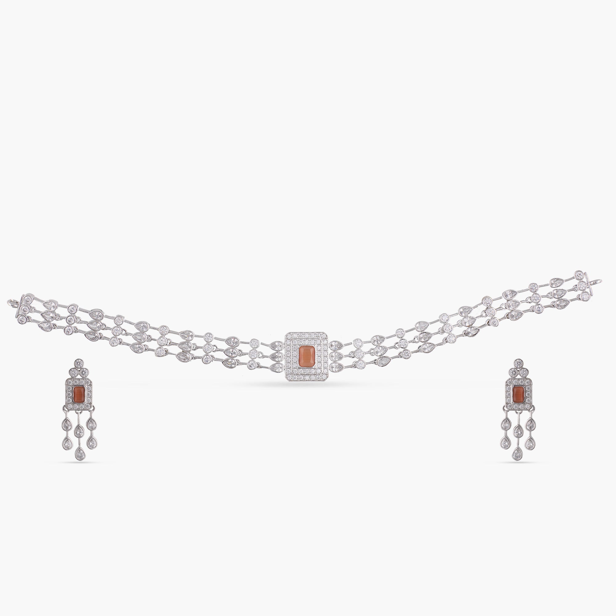 Jayna Nakshatra CZ Choker Set - Elegant Cubic Zirconia Necklace for Women, Perfect for Weddings, Parties & Special Occasions
