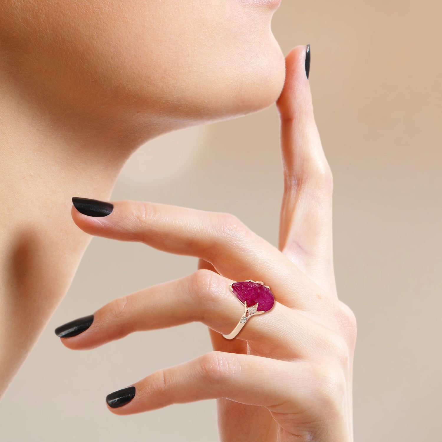 18K Rose Gold Ruby July Birthstone Ring with Diamond Accents - Elegant Jewelry for Birthdays, Anniversaries & Special Occasions