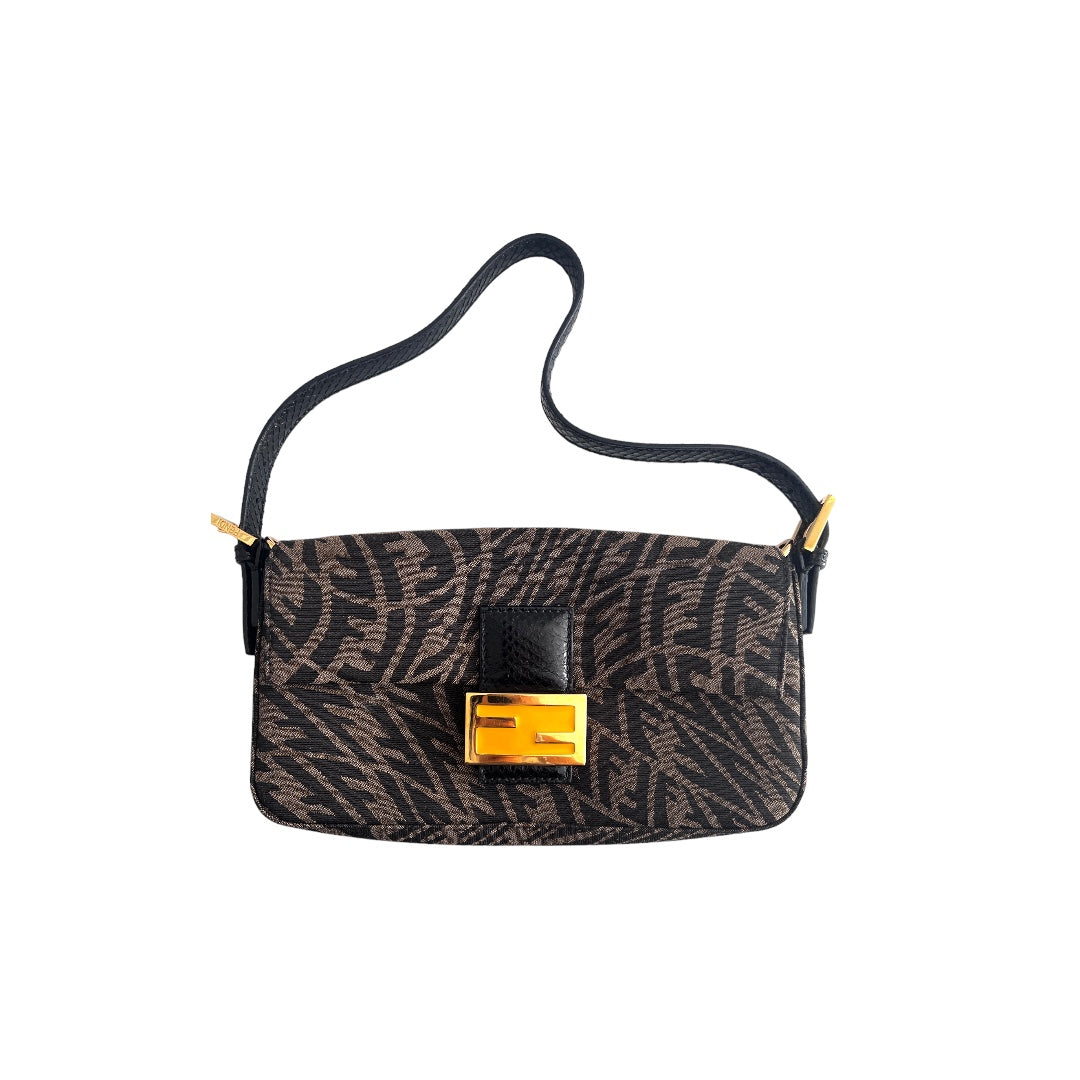 Fendi 1997 Canvas Baguette Bag - Vintage Shoulder Handbag for Women | Perfect for Daily Use, Parties & Travel Accessories