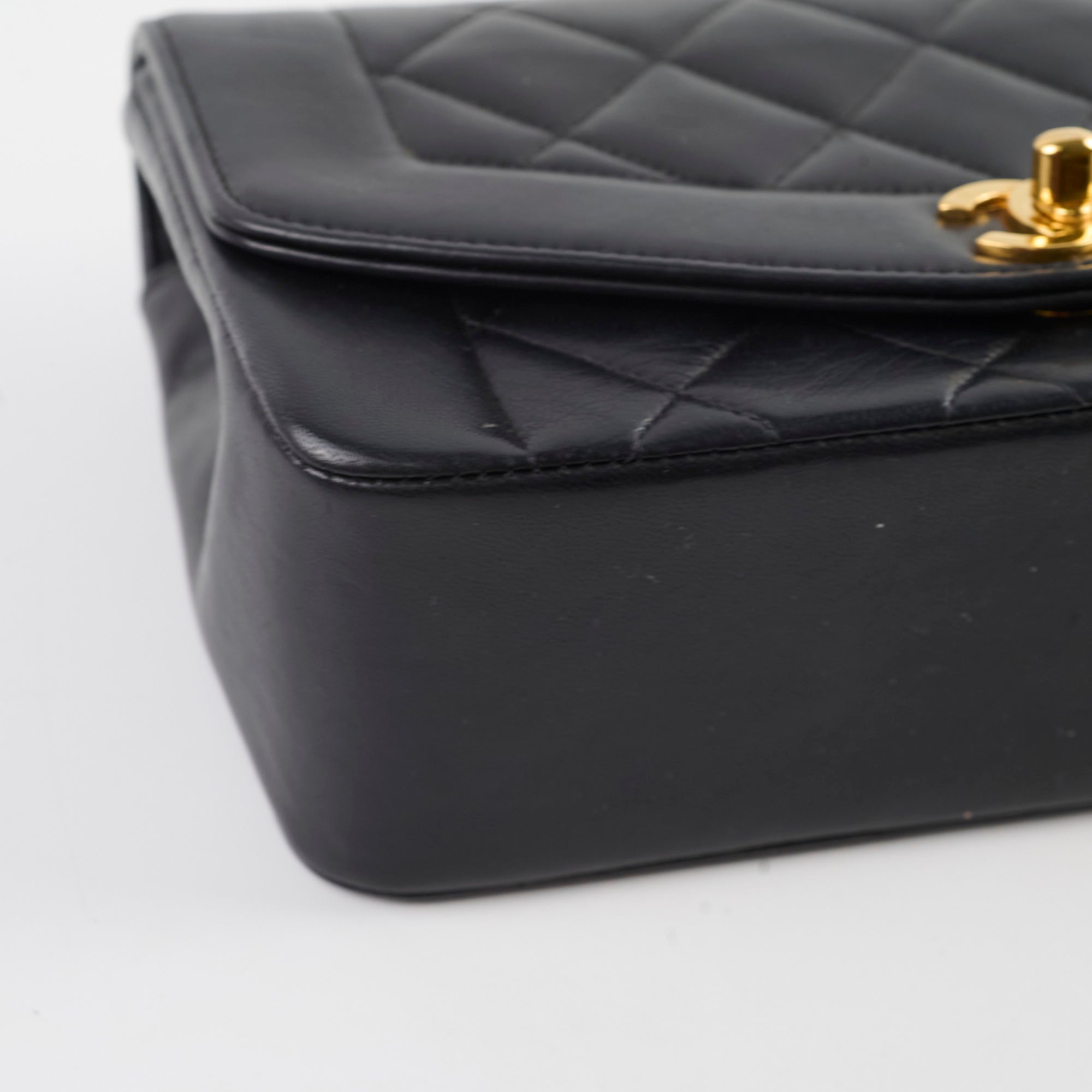 Chanel Small Vintage Diana Lambskin Black Bag (4 Series) - Luxury Crossbody Purse for Women, Perfect for Evening Parties & Date Nights